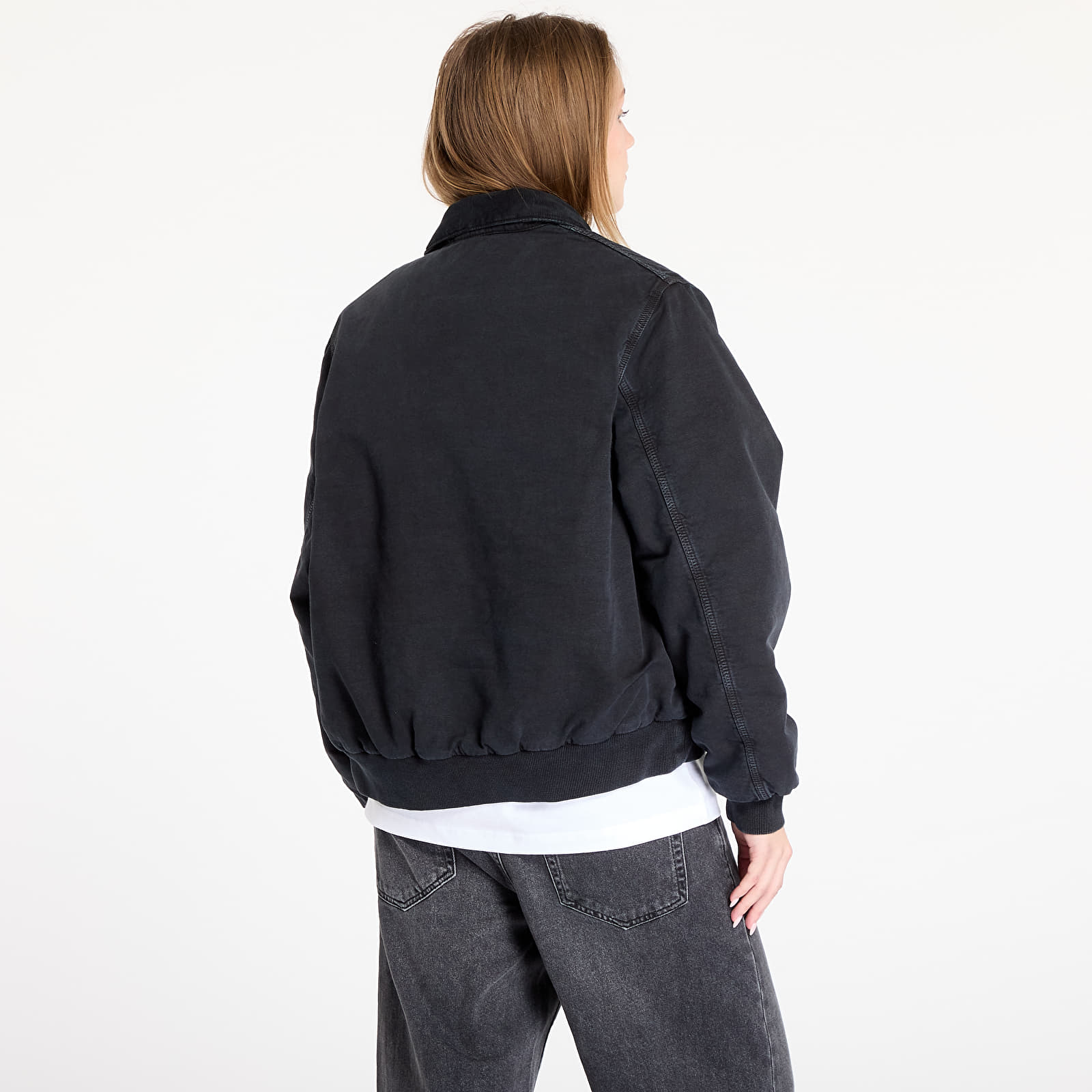 Men's jackets Carhartt WIP Stanton Jacket UNISEX Black/ Black Stone Washed