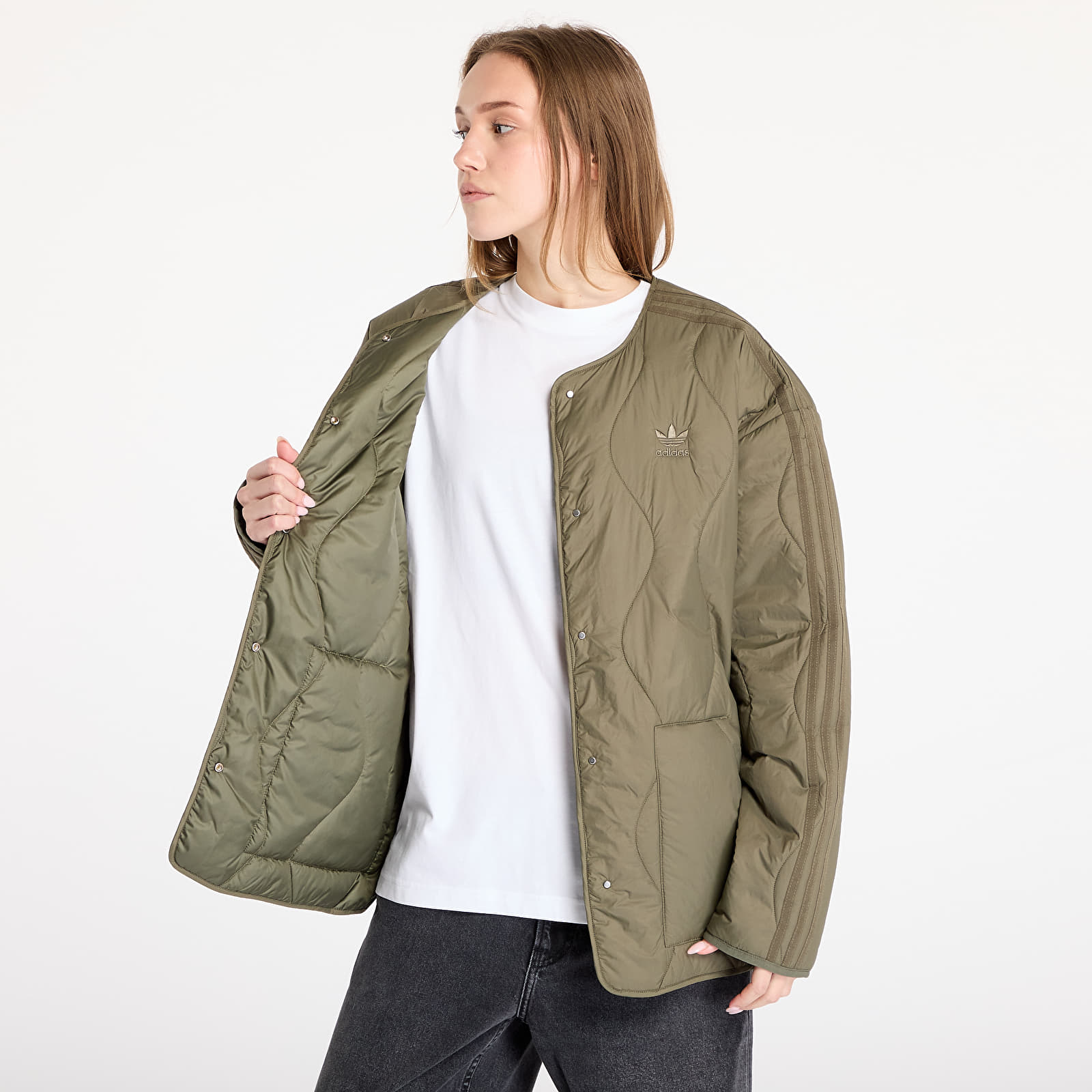 Kurtki adidas Quilted Liner Jacket Olive Strata