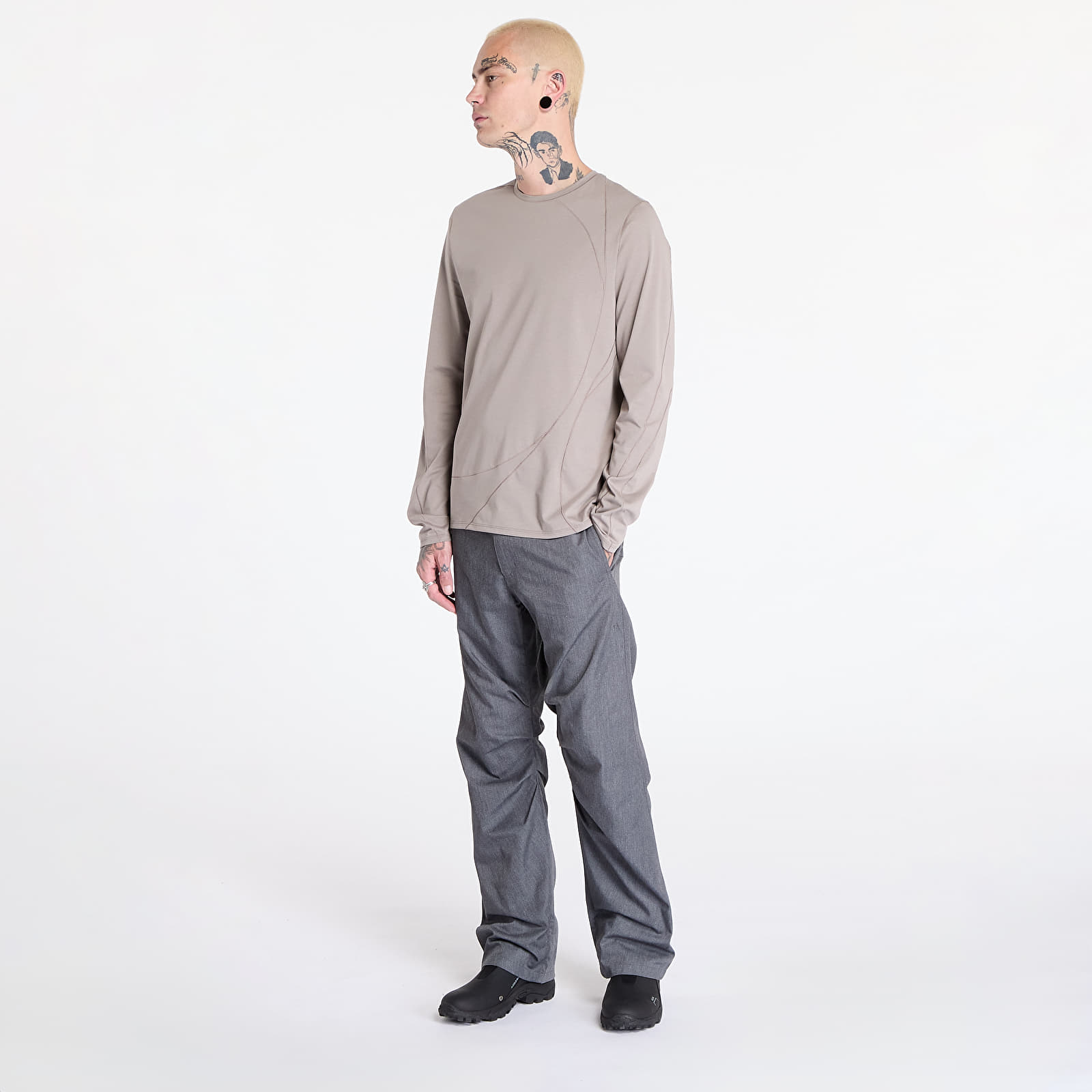 Pólók Post Archive Faction (PAF) 7.0 Long Sleeve Center T-Shirt UNISEX Warm Grey