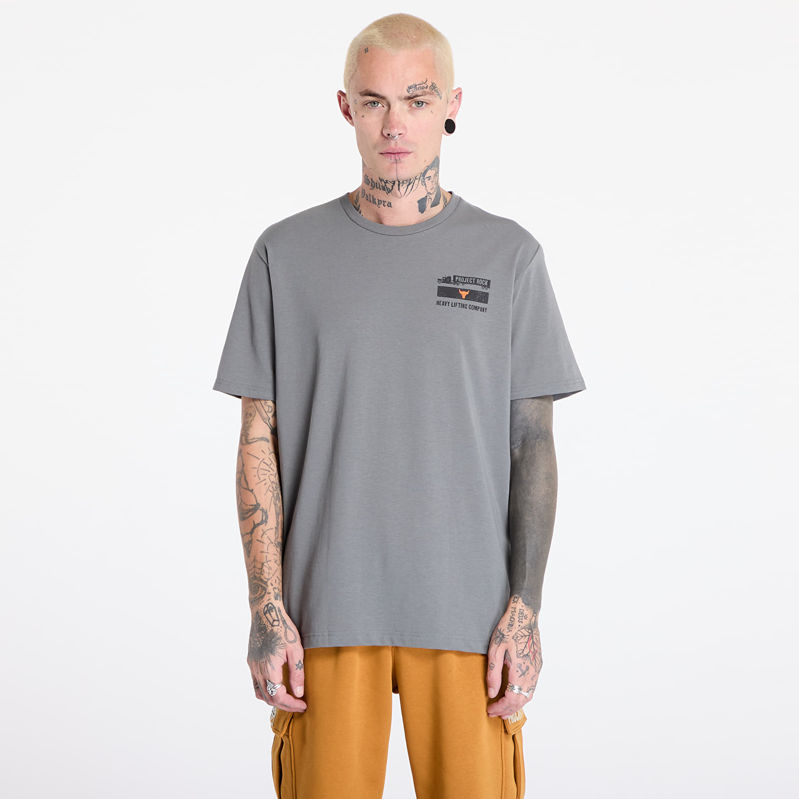 T-shirty męskie Under Armour Project Rock 60/40S SS 4 Tools Clay Green/ Team Orange/ Black