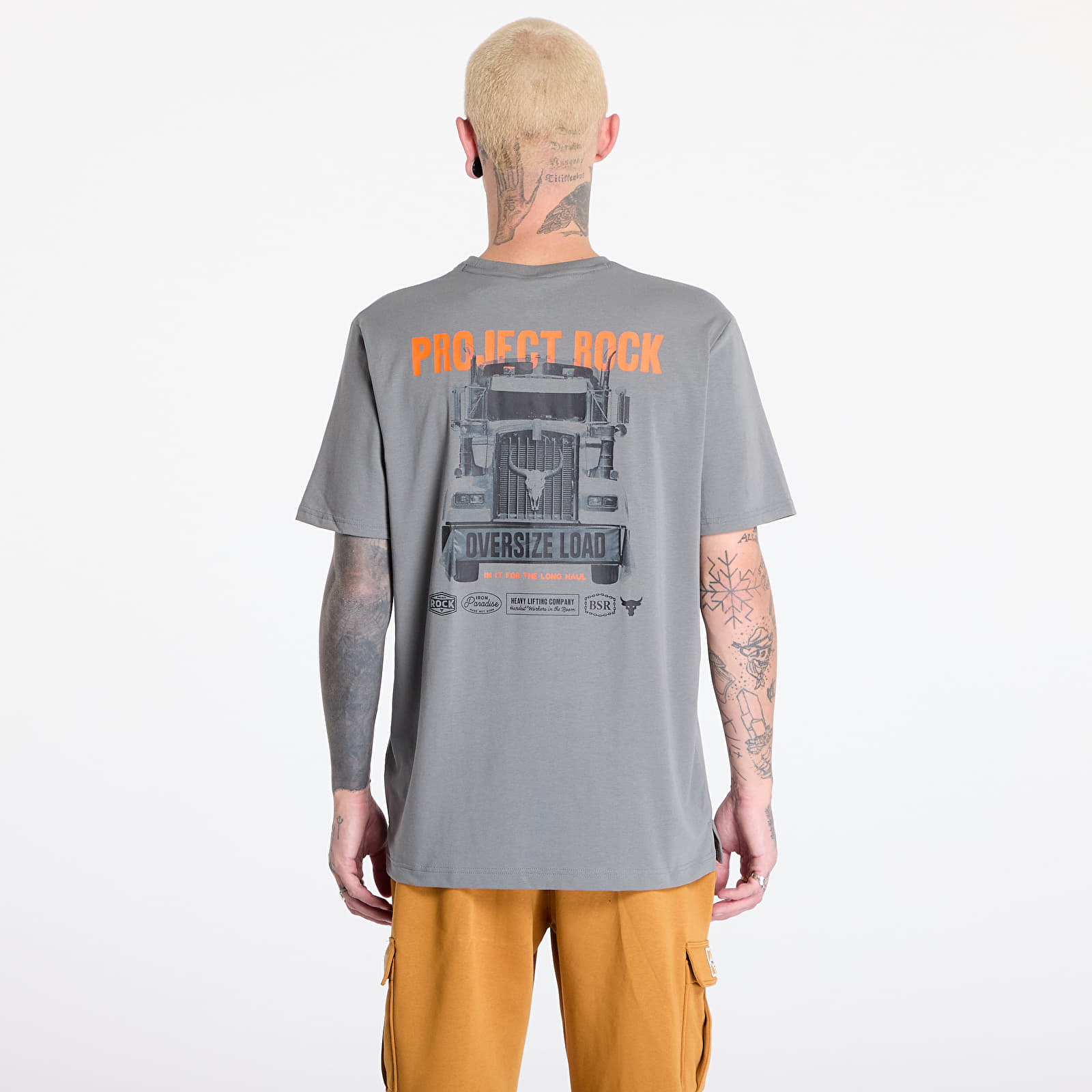 T-shirty męskie Under Armour Project Rock 60/40S SS 4 Tools Clay Green/ Team Orange/ Black