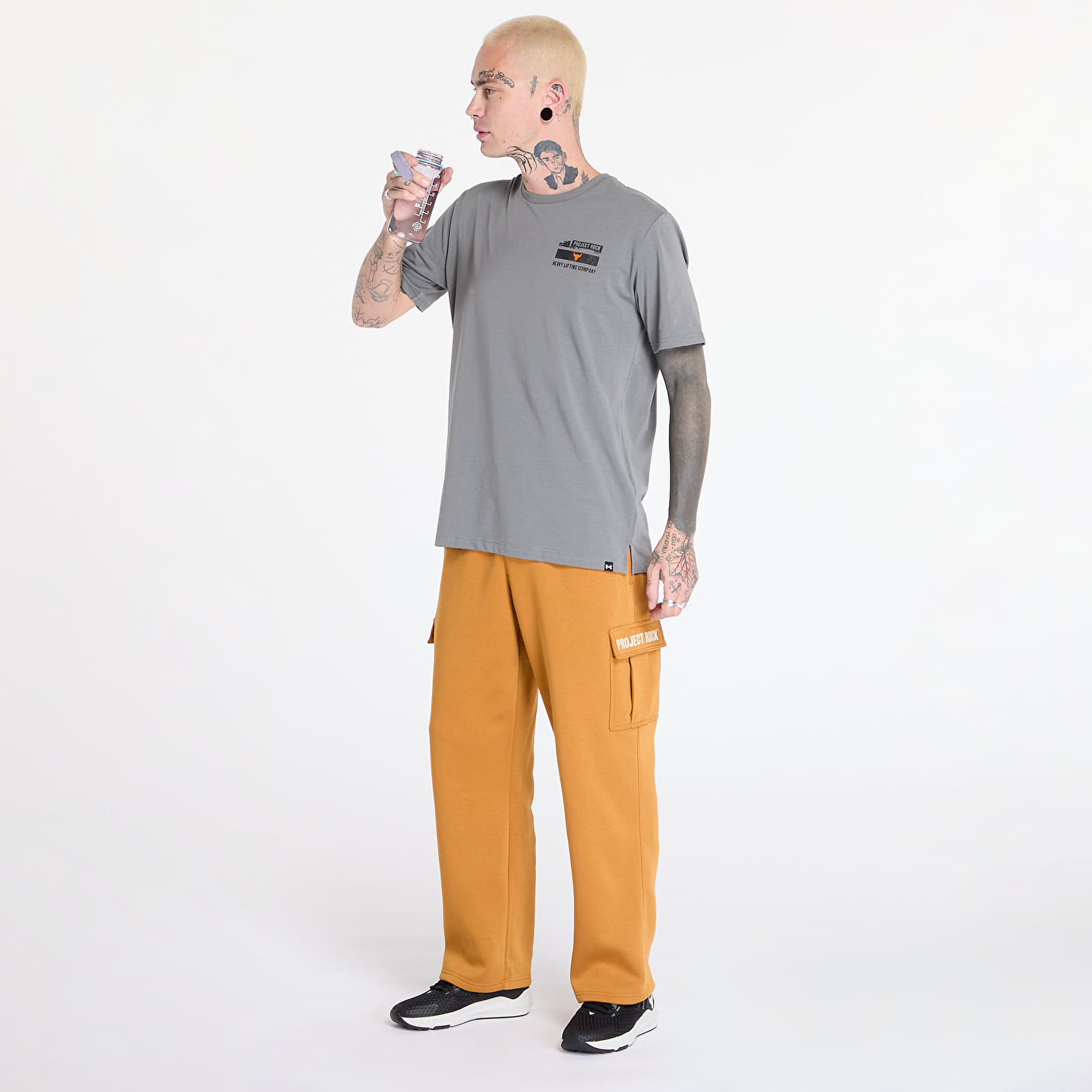 T-shirty męskie Under Armour Project Rock 60/40S SS 4 Tools Clay Green/ Team Orange/ Black