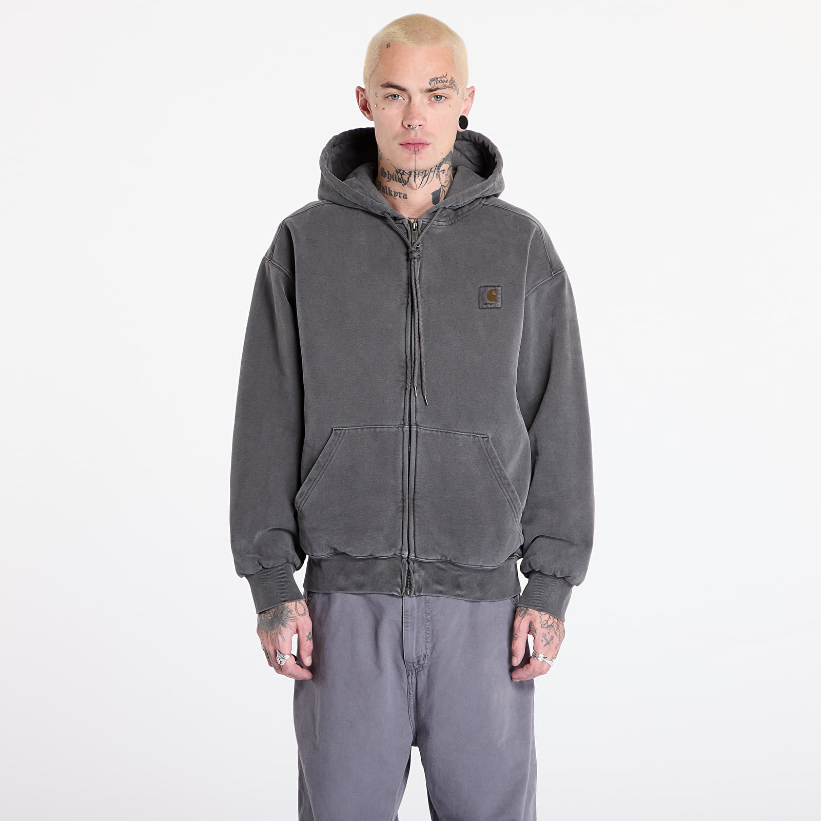 Bluzy z kapturem Carhartt WIP Hooded Vista Jacket UNISEX Graphite Garment Dyed