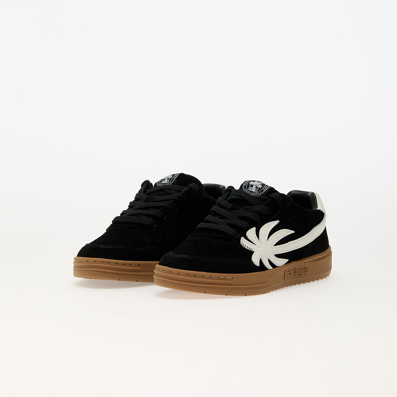 Dětské tenisky a boty Palm Angels Kids Palm Beach University Leather Black White