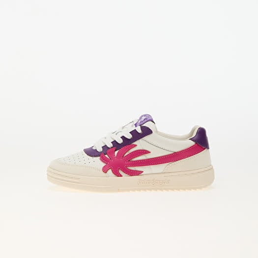 Palm Angels Kids Palm Beach University Leather White Fuchsia