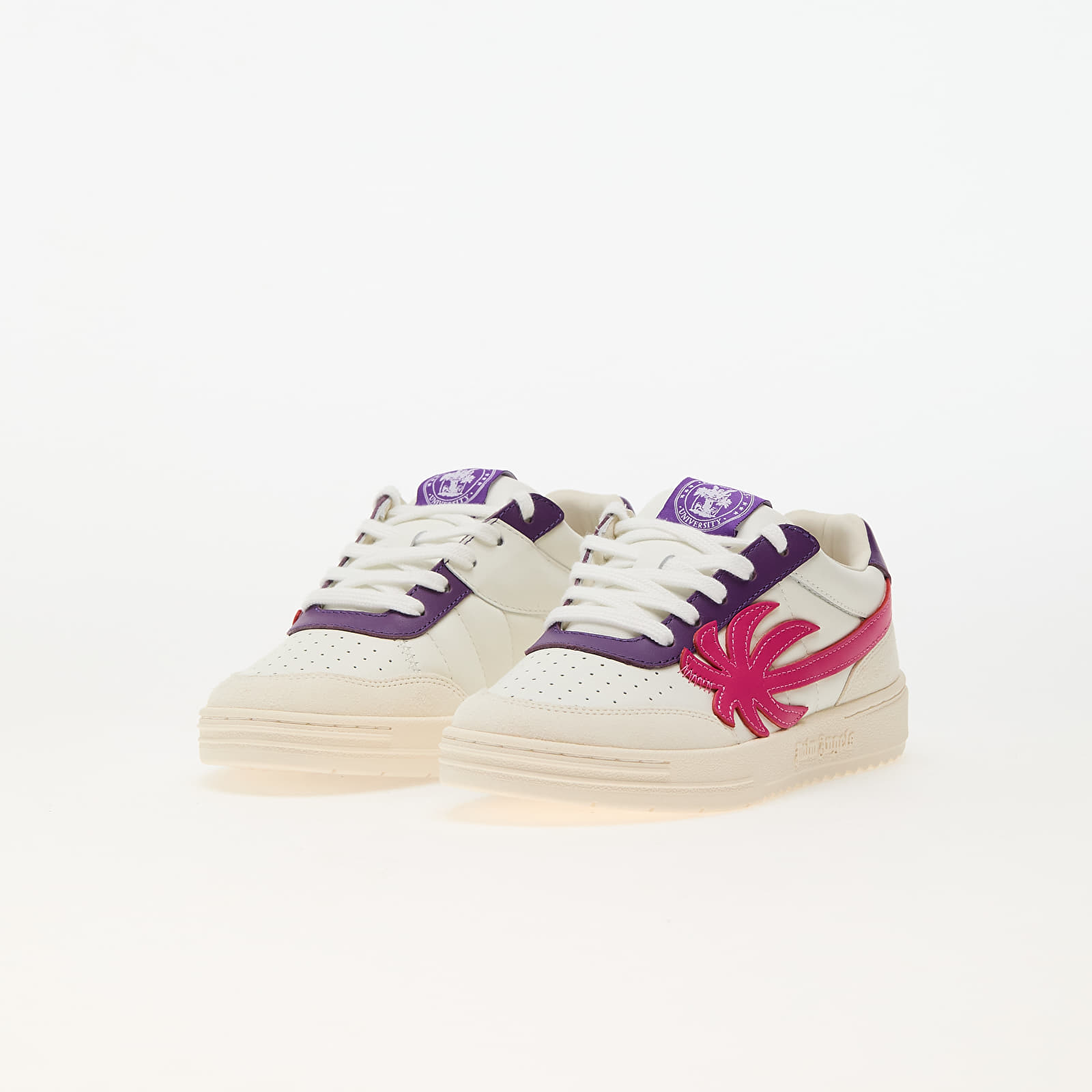 Detské tenisky a topánky Palm Angels Kids Palm Beach University Leather White Fuchsia