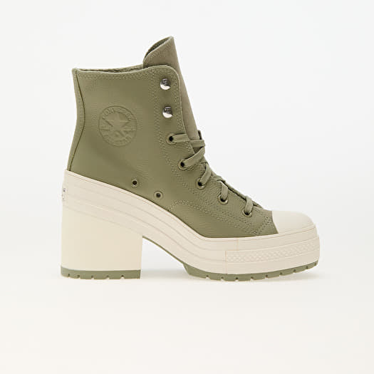 Converse Chuck 70 de Luxe Heel Platform Water Repellent High Top Green Size 6 Unisex Leather Shoes