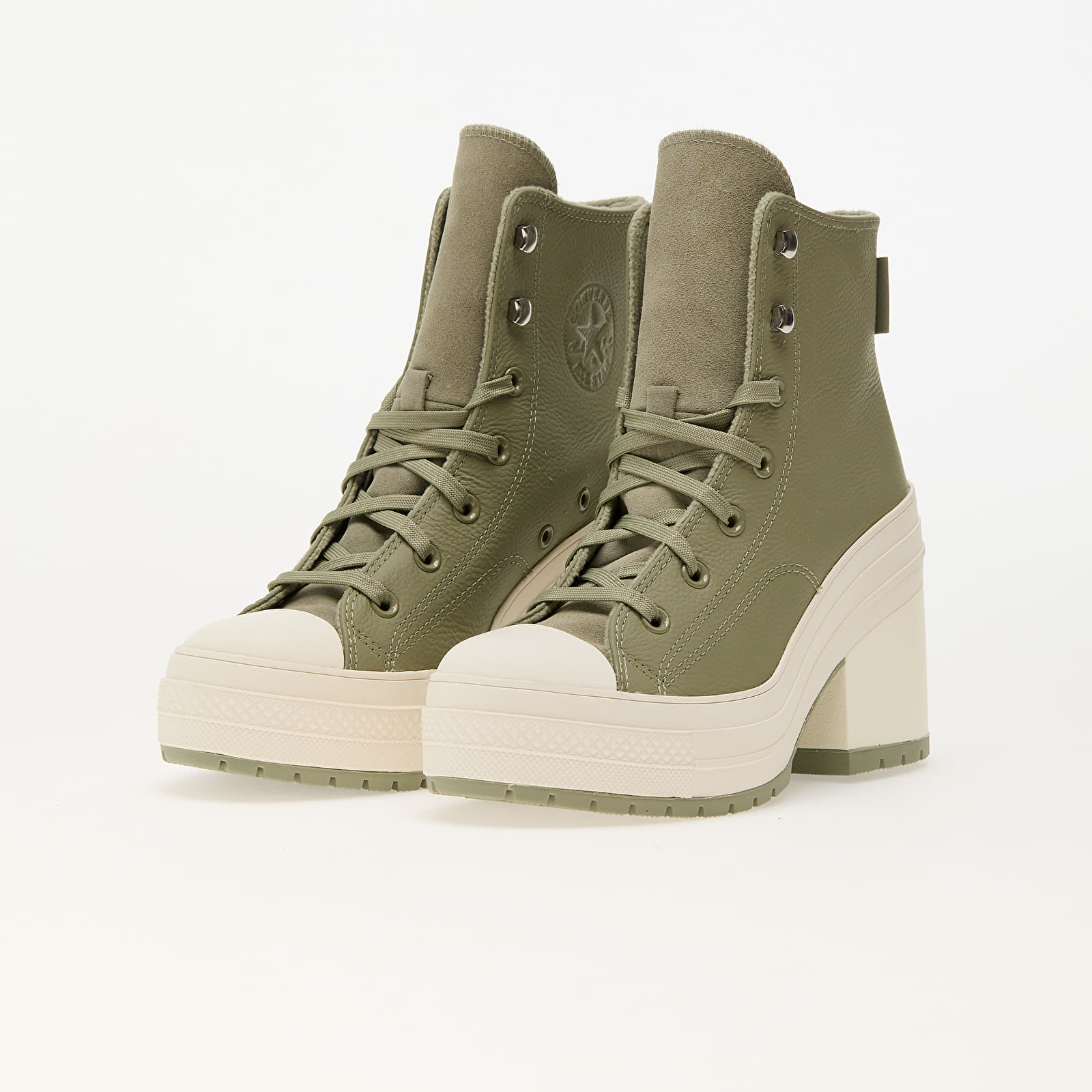 Încălțăminte și sneakerși pentru bărbați Converse Chuck 70 De Luxe Heel Platform Water-Repellent Light Field Surplus/ Egret