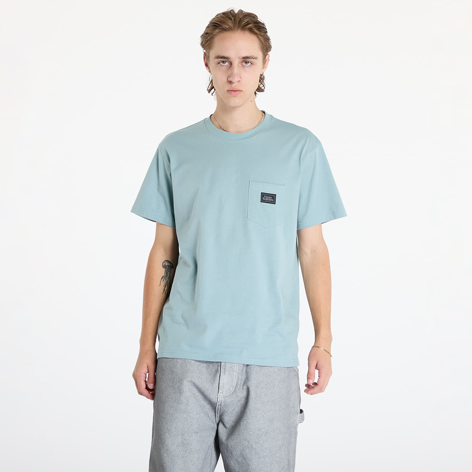 Männer T-Shirts Horsefeathers Alpha T-Shirt Blue Haze