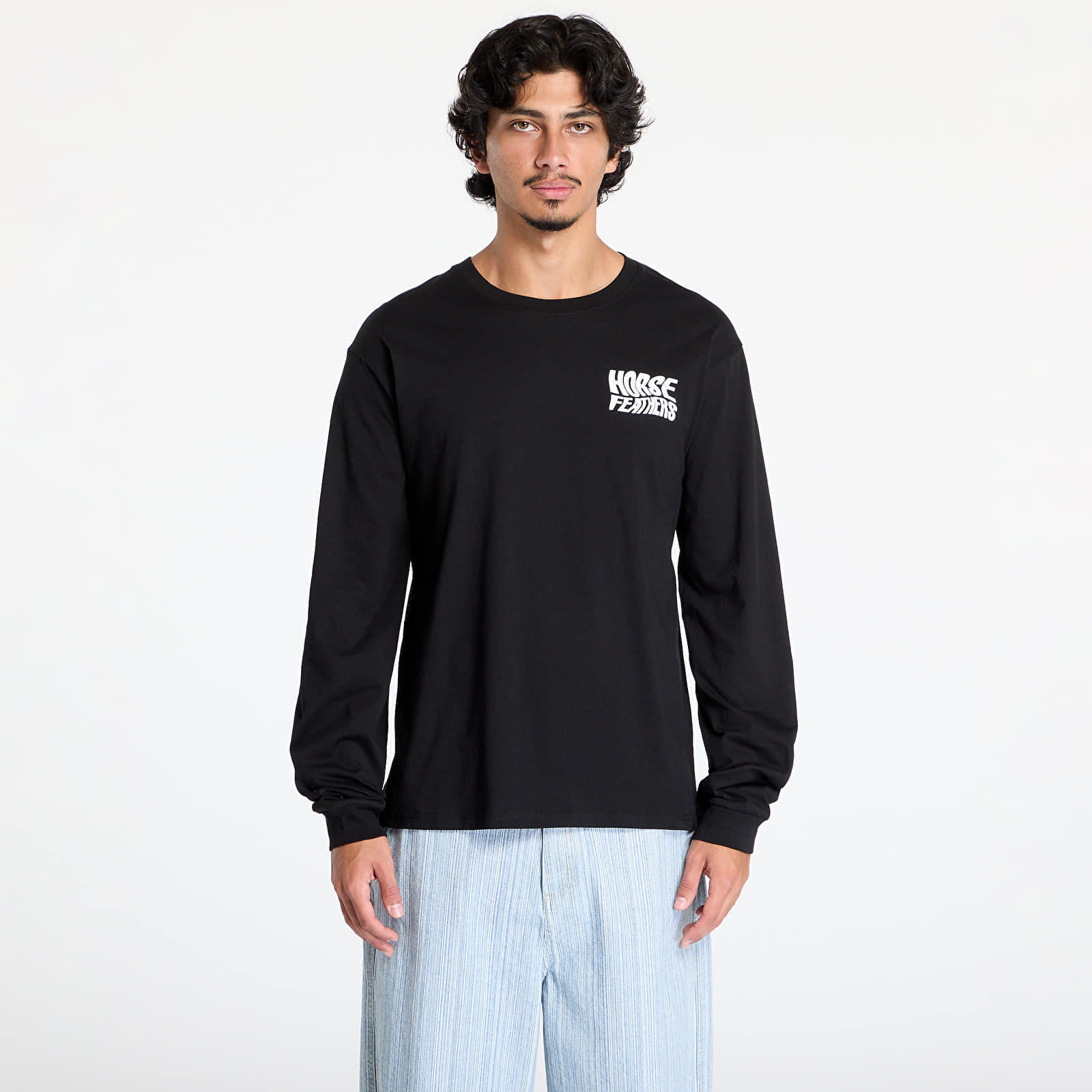 Tricou Horsefeathers Distort Long Sleeve T-Shirt Black