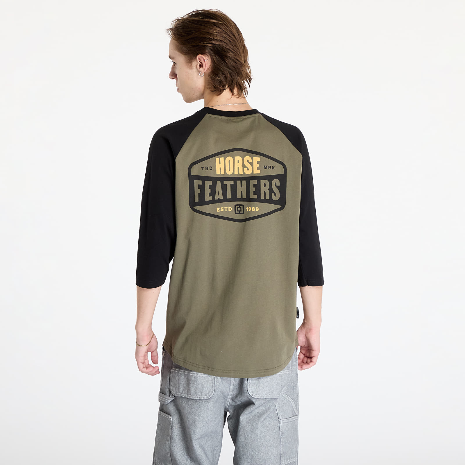 T-shirty męskie Horsefeathers Hexagon II Raglan T-Shirt Burnt Olive