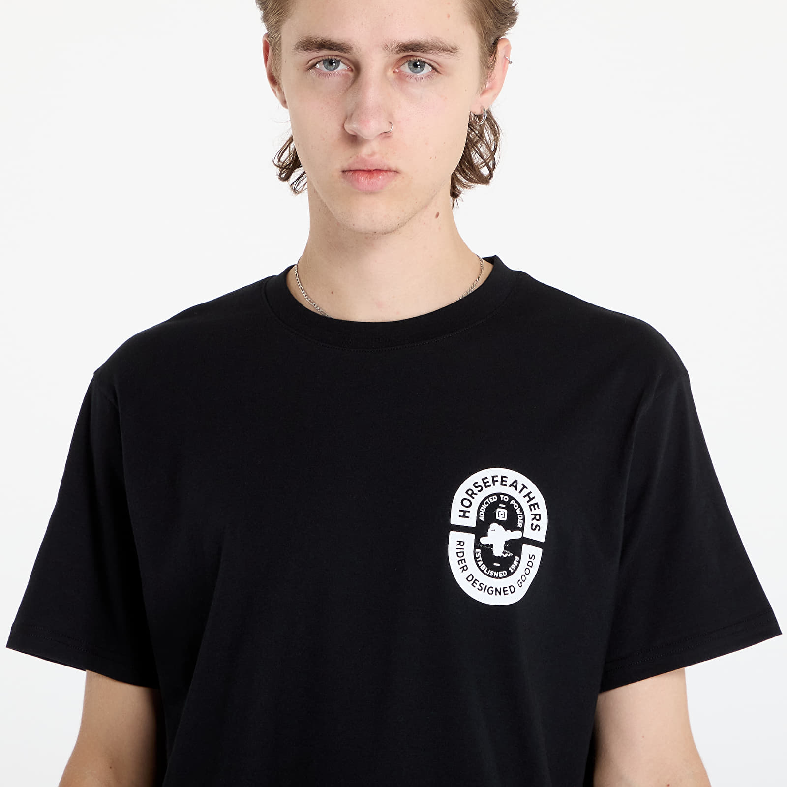 Männer T-Shirts Horsefeathers Powder Badge II T-Shirt Black