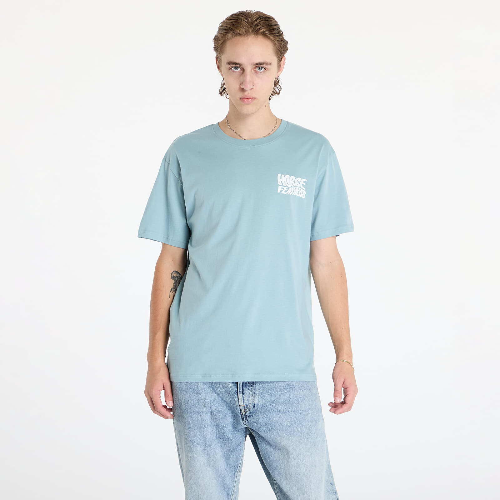 Männer T-Shirts Horsefeathers Distort T-Shirt Blue Haze