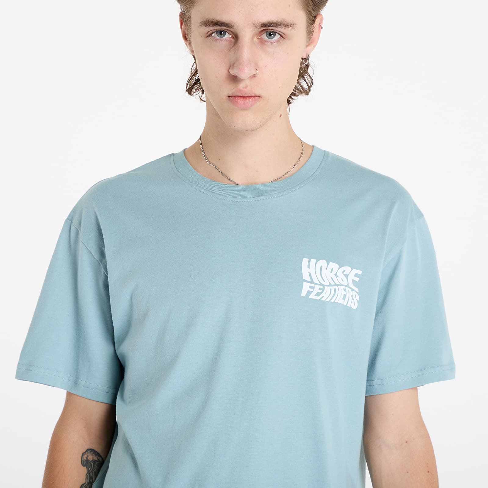 Männer T-Shirts Horsefeathers Distort T-Shirt Blue Haze