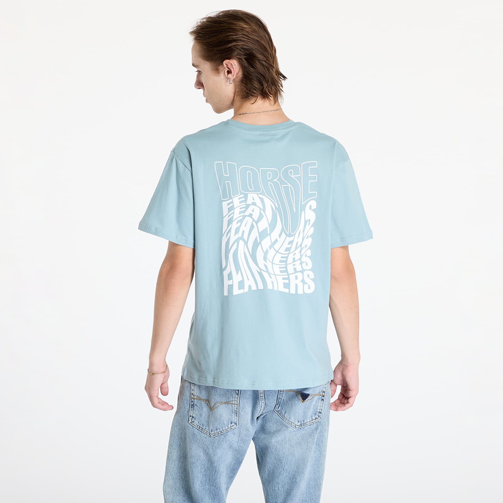 Männer T-Shirts Horsefeathers Distort T-Shirt Blue Haze