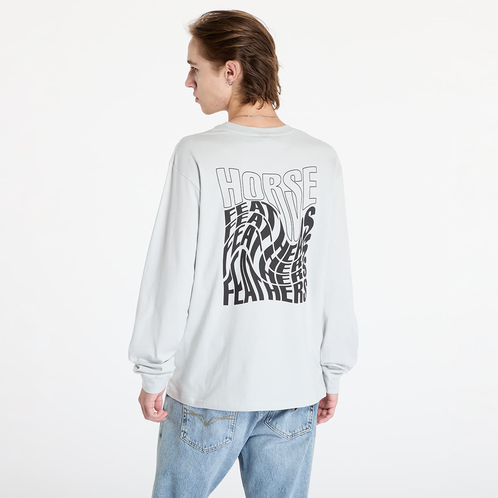 Moške majice  Horsefeathers Distort Long Sleeve T-Shirt Cement