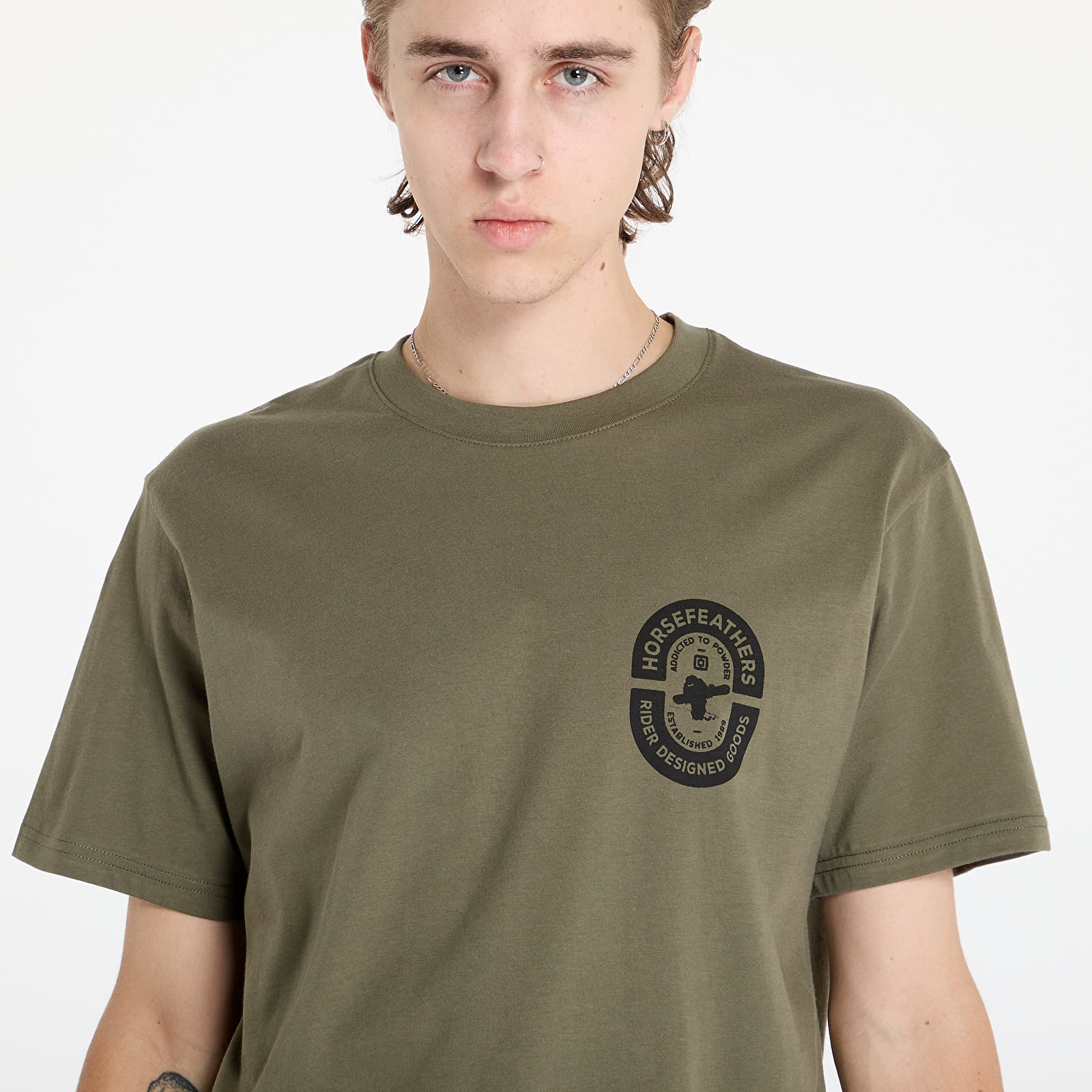 Pánská trička Horsefeathers Powder Badge II T-Shirt Burnt Olive