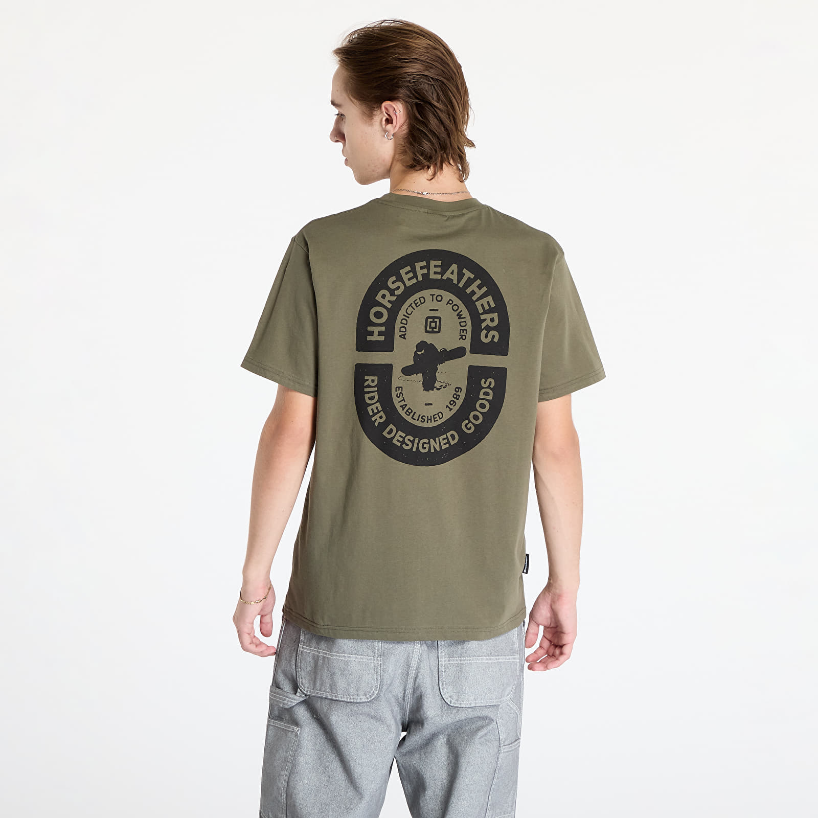 Pánská trička Horsefeathers Powder Badge II T-Shirt Burnt Olive