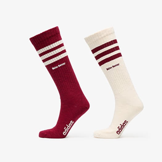 adidas x Wales Bonner 3 Stripes Socks 2-Pack Wonder White/ Core Burgundy