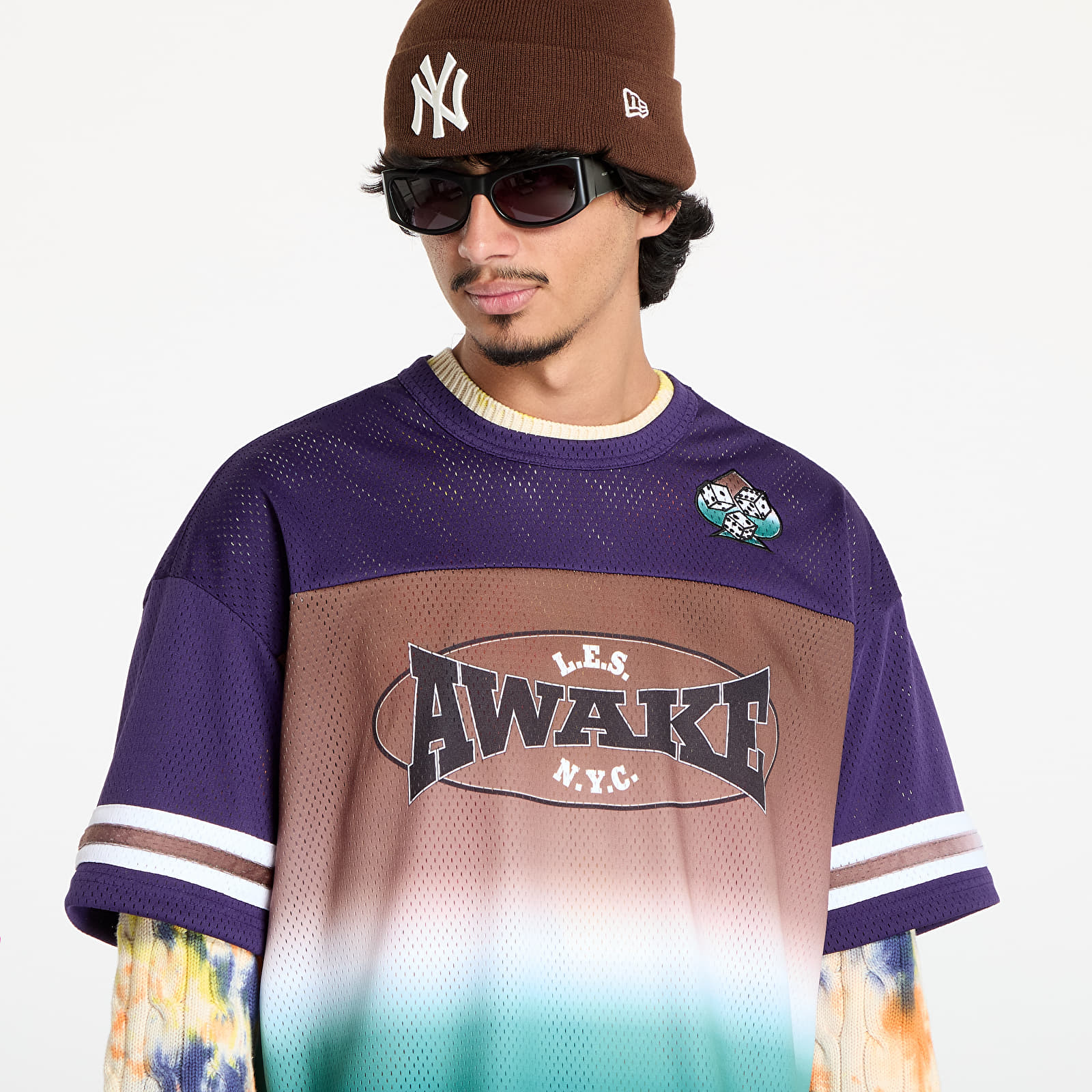 Jerseys Awake NY Mesh Football Jersey Brown Multi