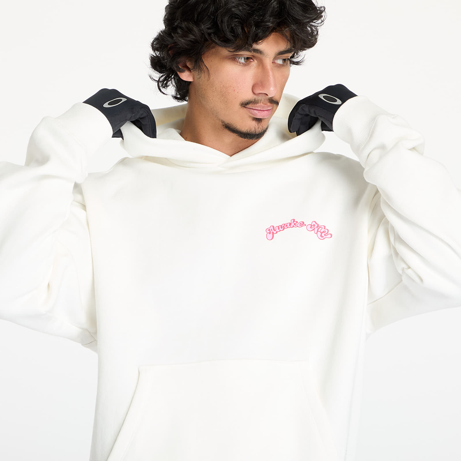 Férfi kapucnis pulcsik Awake NY Twill Logo Hoodie Cream