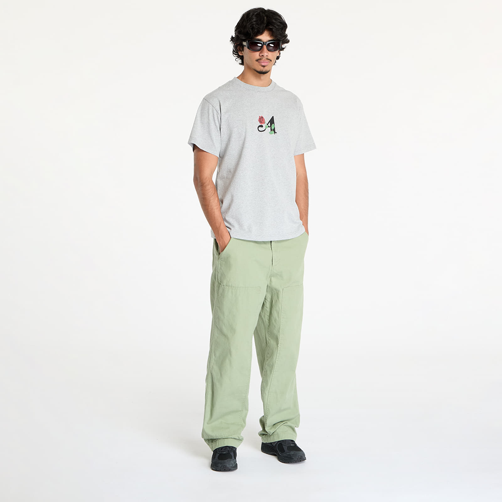 Männer T-Shirts Awake NY Flower Classic Tee Grey