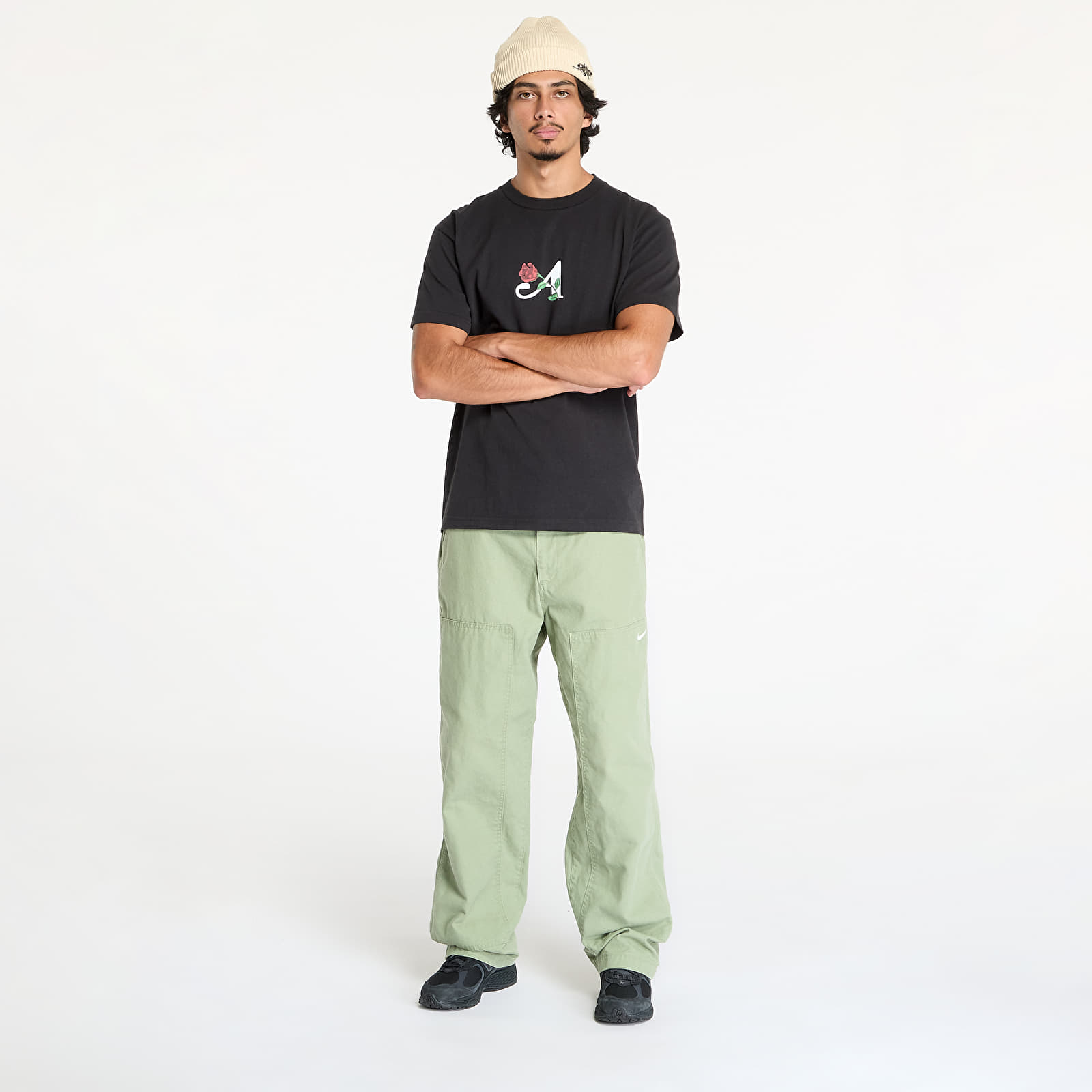 Miesten T-paidat Awake NY Flower Classic Tee Washed Black