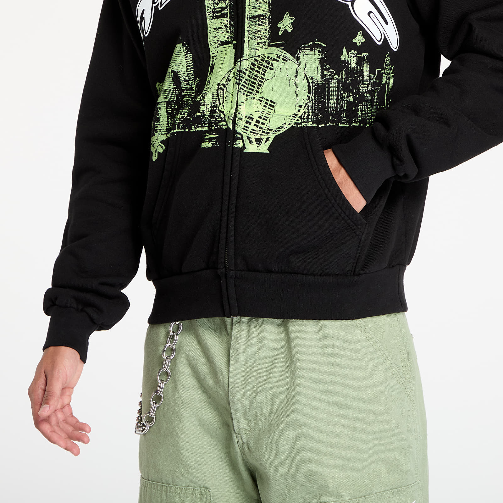 Світшот Awake NY Skyline Zip Up Hoodie Washed Black L