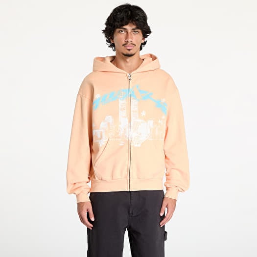 Awake NY Skyline Zip Up Hoodie Peach
