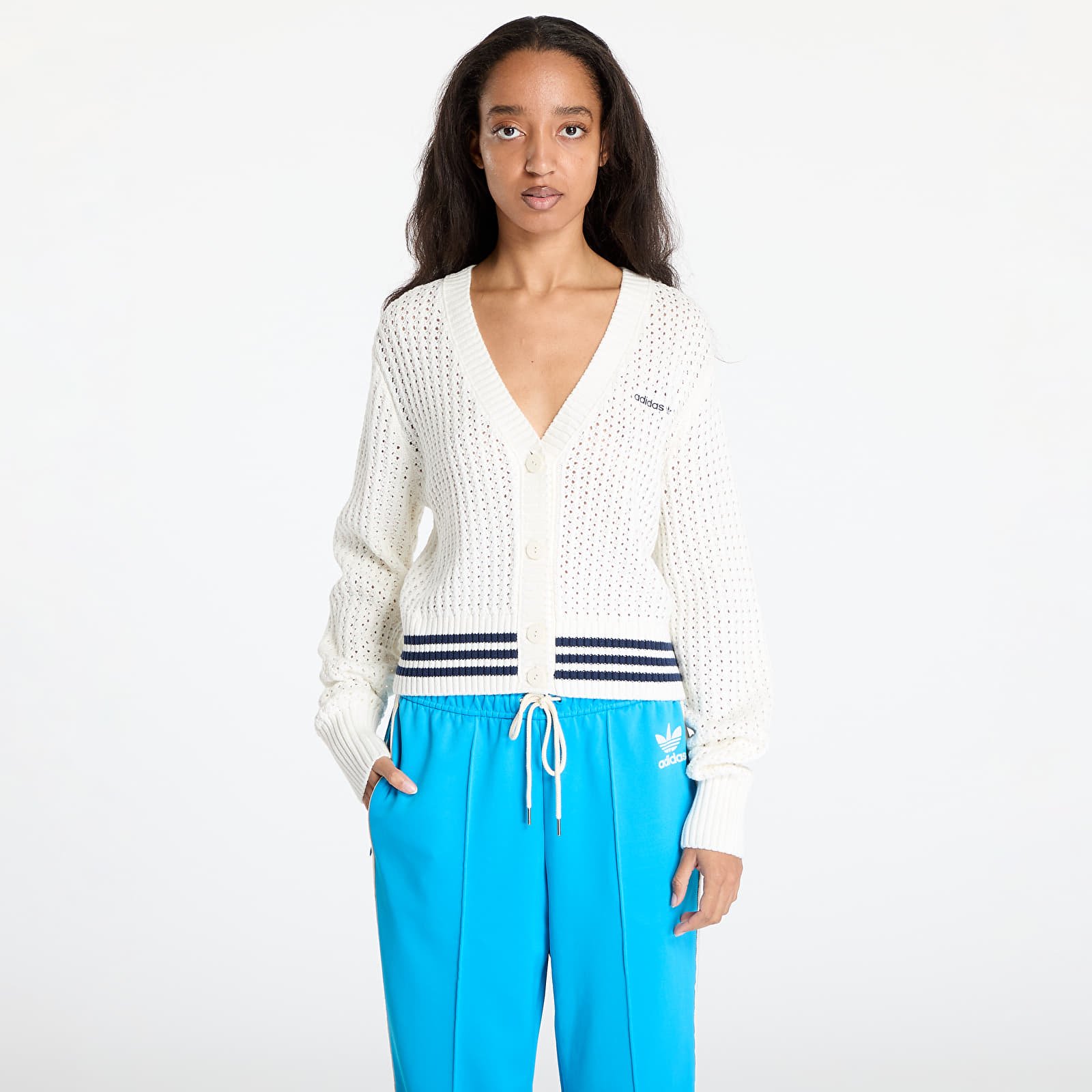 Svetry adidas Knit Cardigan Off White