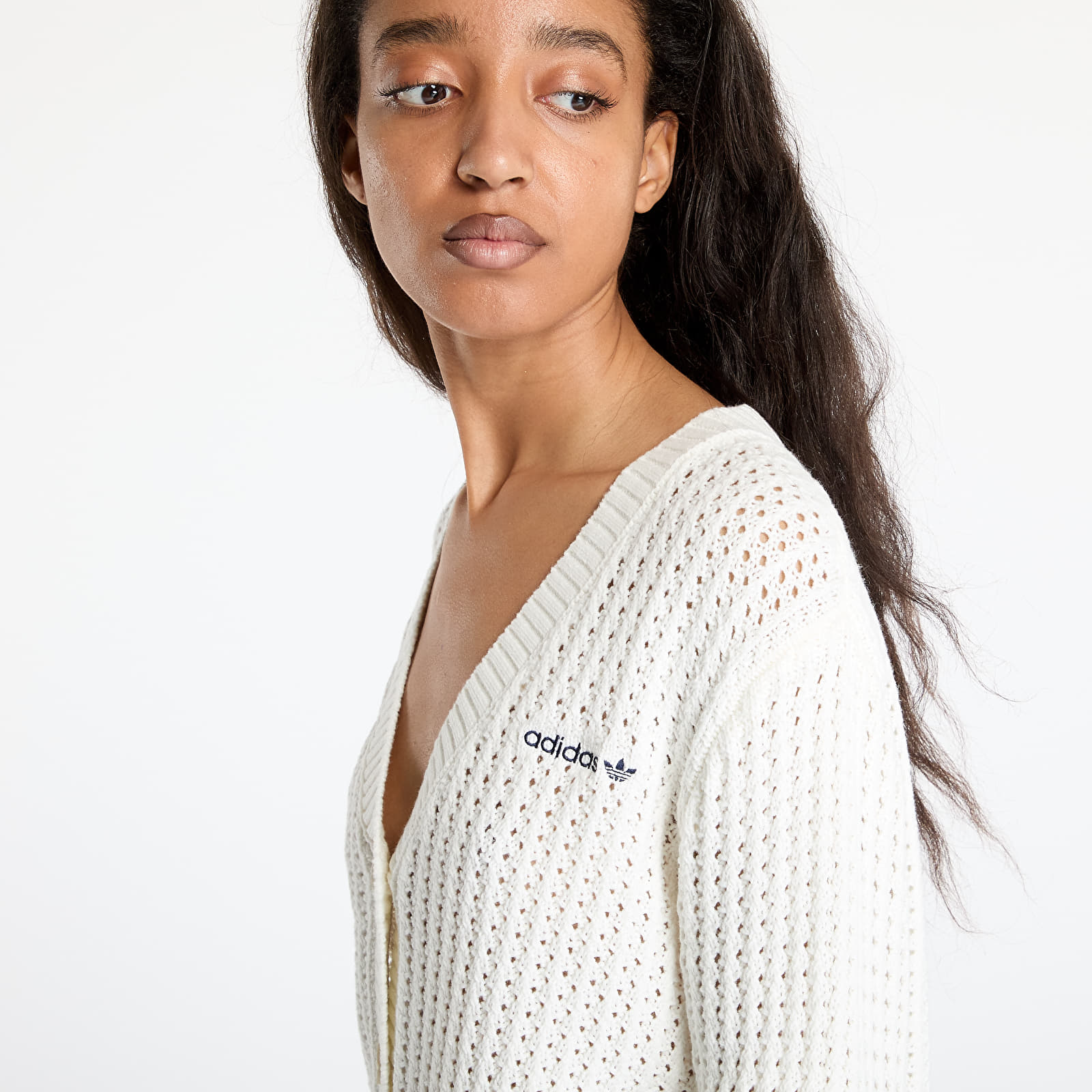 Svetry adidas Knit Cardigan Off White