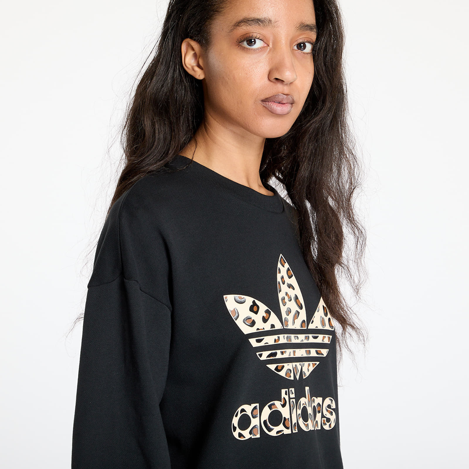 Hanorac adidas Leopard Sweatshirt Black - 1 | YEO