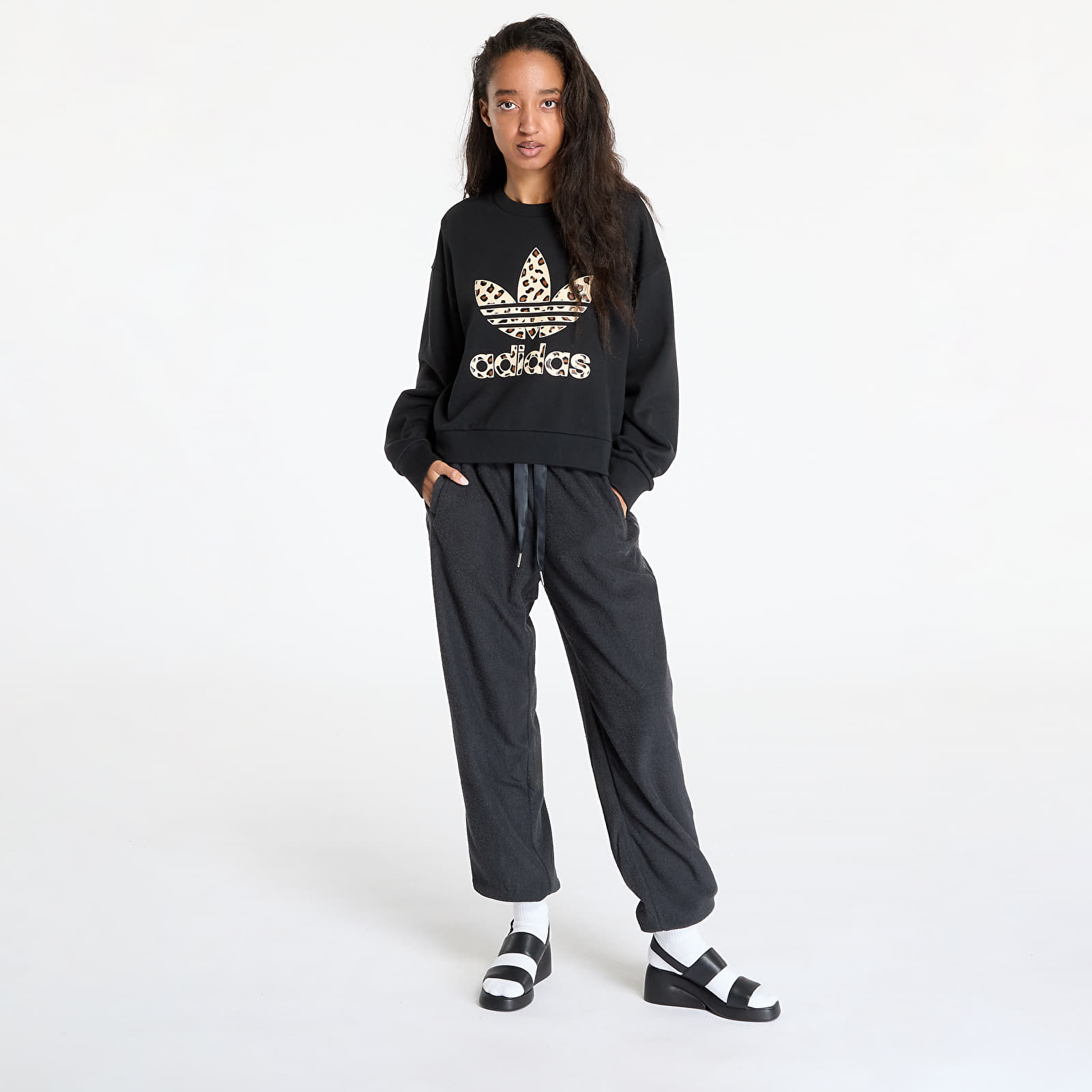 Hoodies en truien adidas Leopard Sweatshirt Black