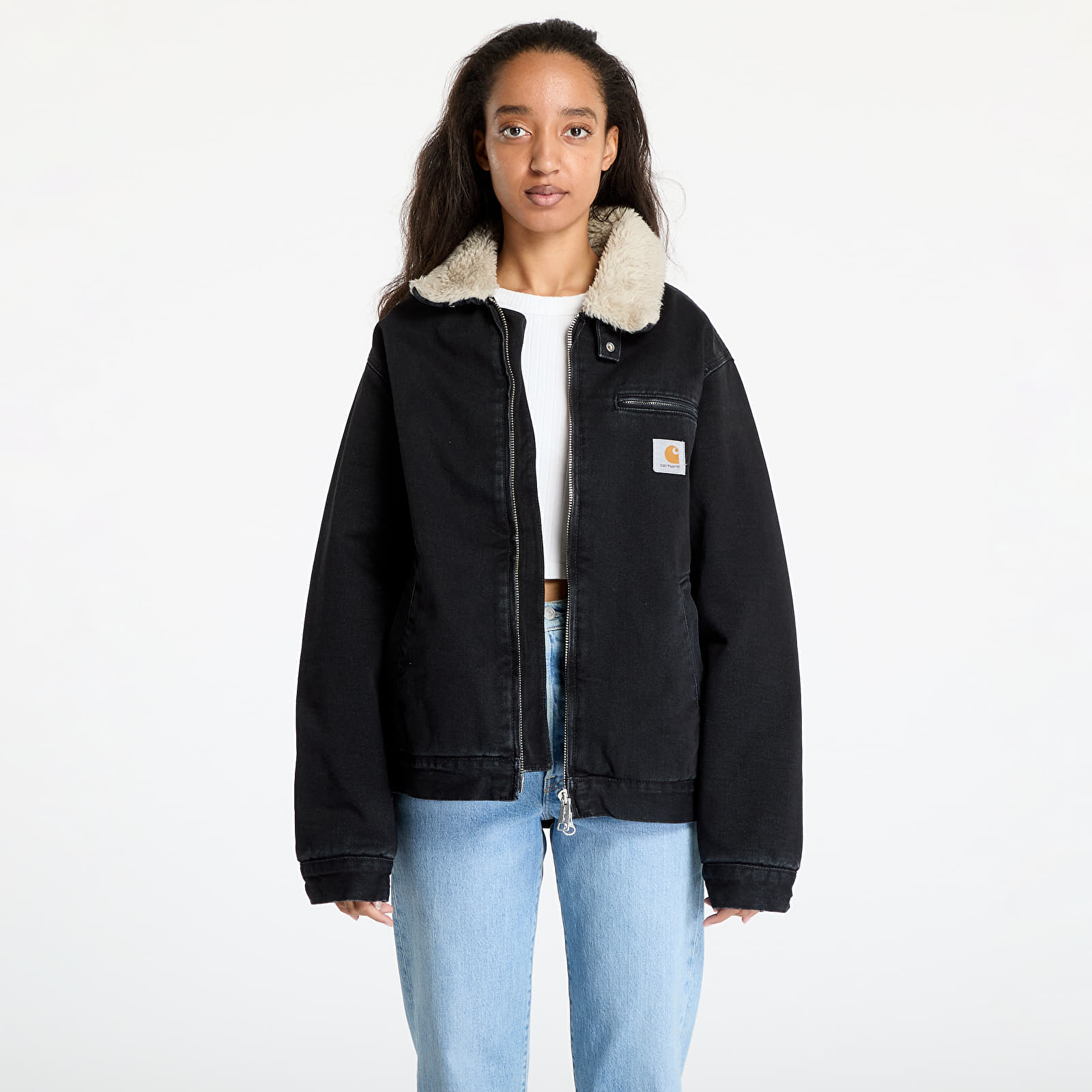 Kurtki męskie Carhartt WIP Herald Jacket UNISEX Black/ Wall Stone Washed