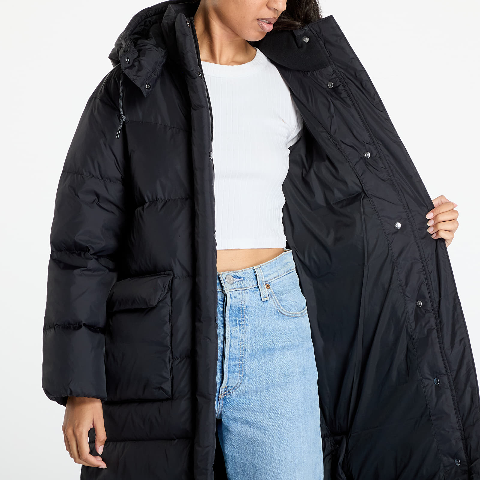 Jacken für Frauen Levi's® Western Long Bubble Puffer Black