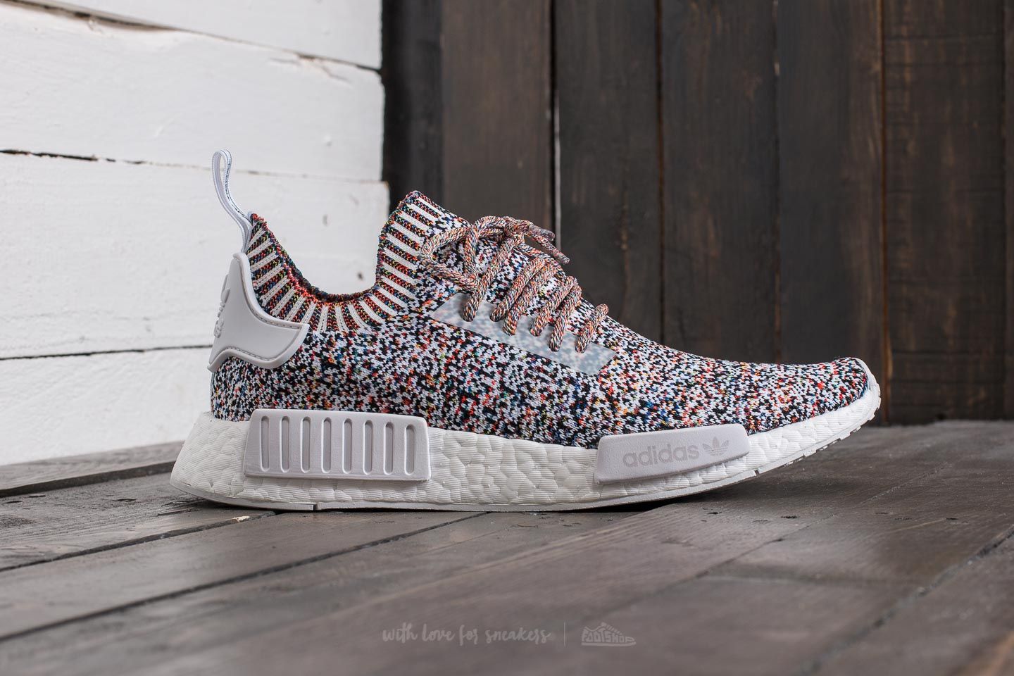 Men s shoes adidas NMD R1 Primeknit Colour Static Core White Core White Core White Footshop