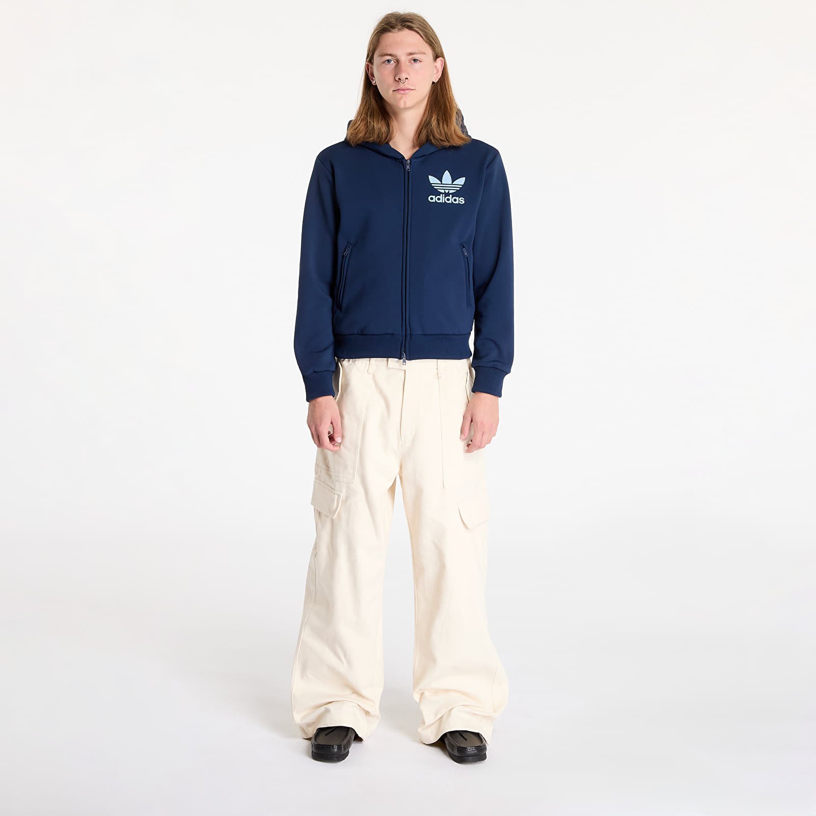 Bluzy z kapturem adidas x Wales Bonner Track Hoodie Collegiate Navy