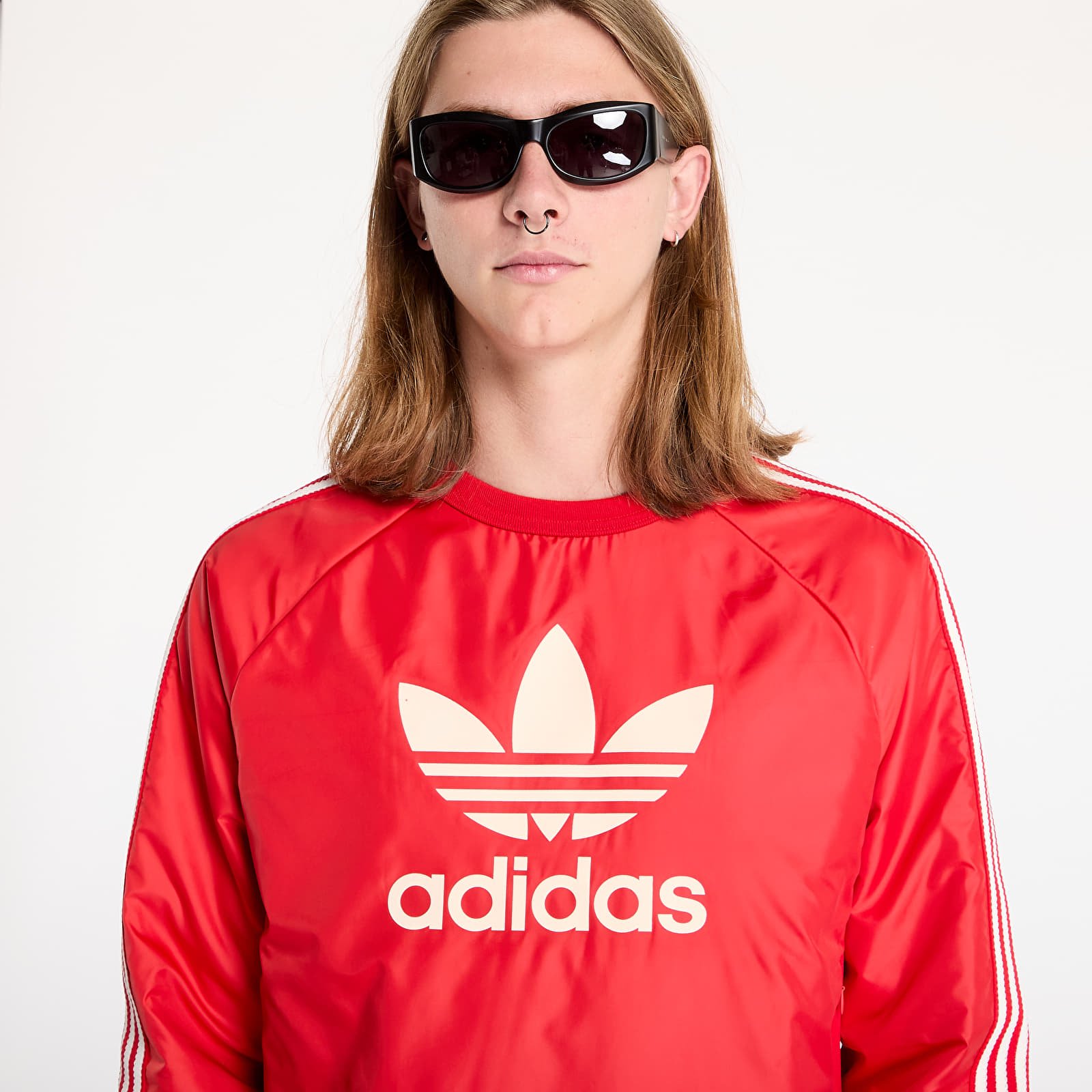 Mikiny adidas x Wales Bonner Nylon Crew Sweatshirt Better Scarlet