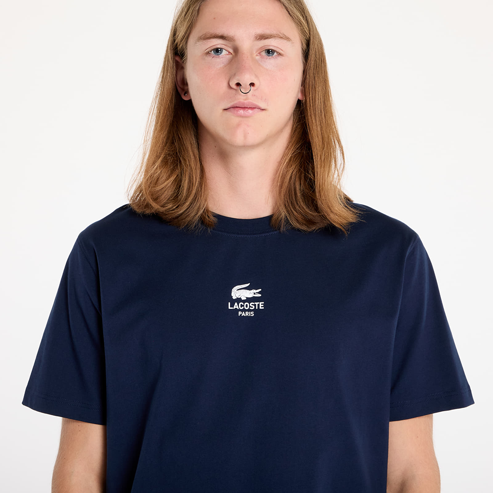 Férfi pólok LACOSTE Tee-Shirt&Turtle Neck Shirt Navy Blue