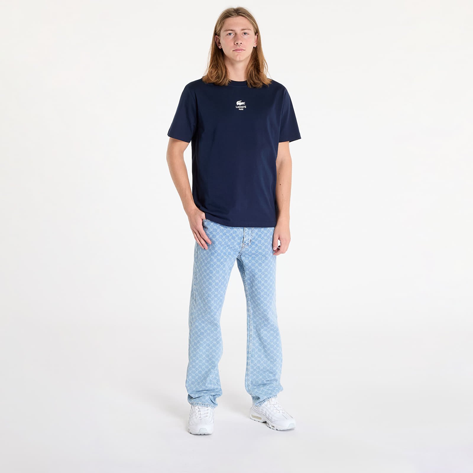 Férfi pólok LACOSTE Tee-Shirt&Turtle Neck Shirt Navy Blue