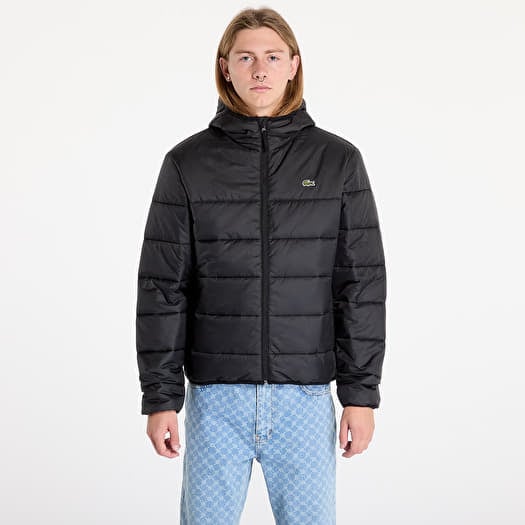 LACOSTE Men's Water-Repellent Quilted Puffer Jacket Black/ Black