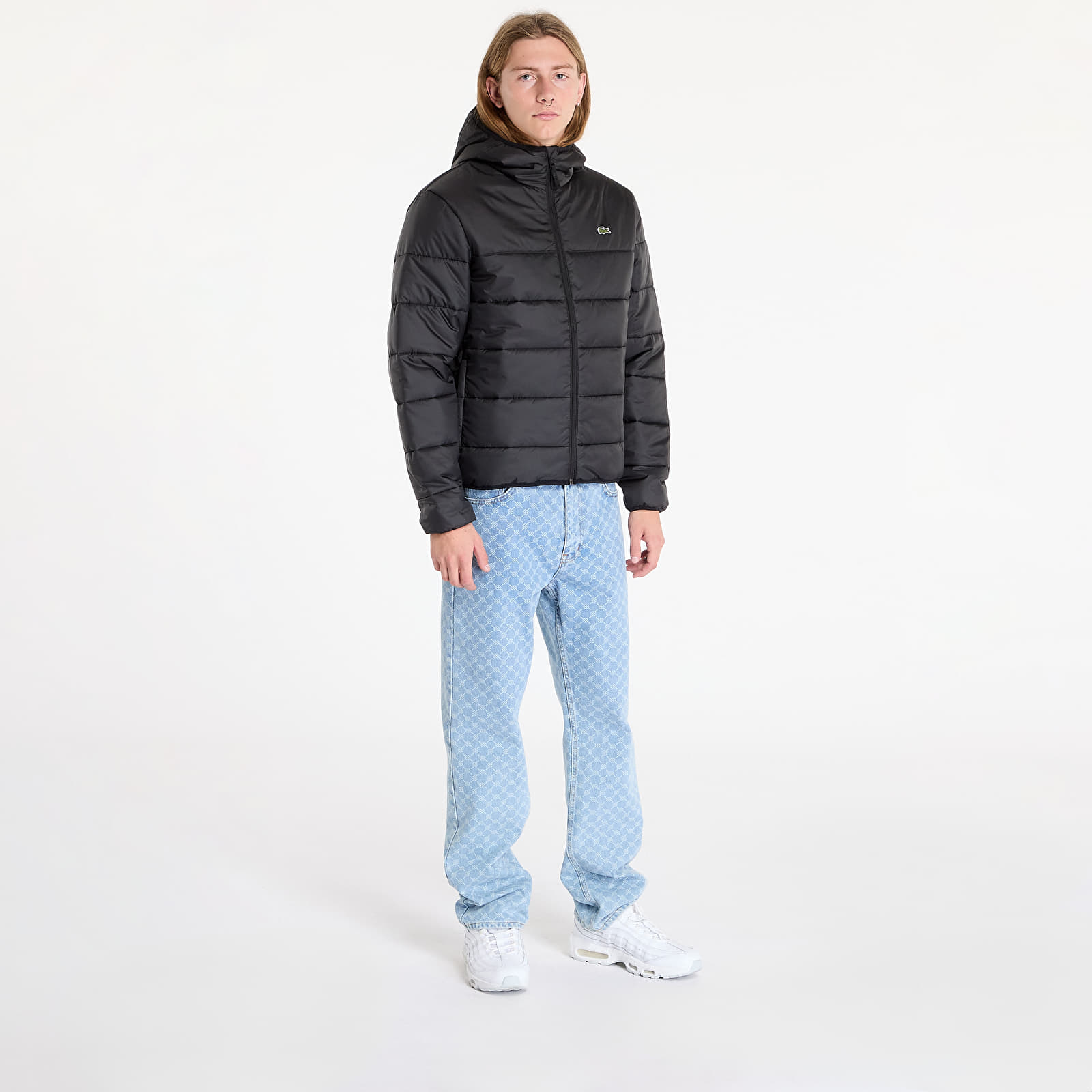 Pánské bundy LACOSTE Men's Water-Repellent Quilted Puffer Jacket Black/ Black