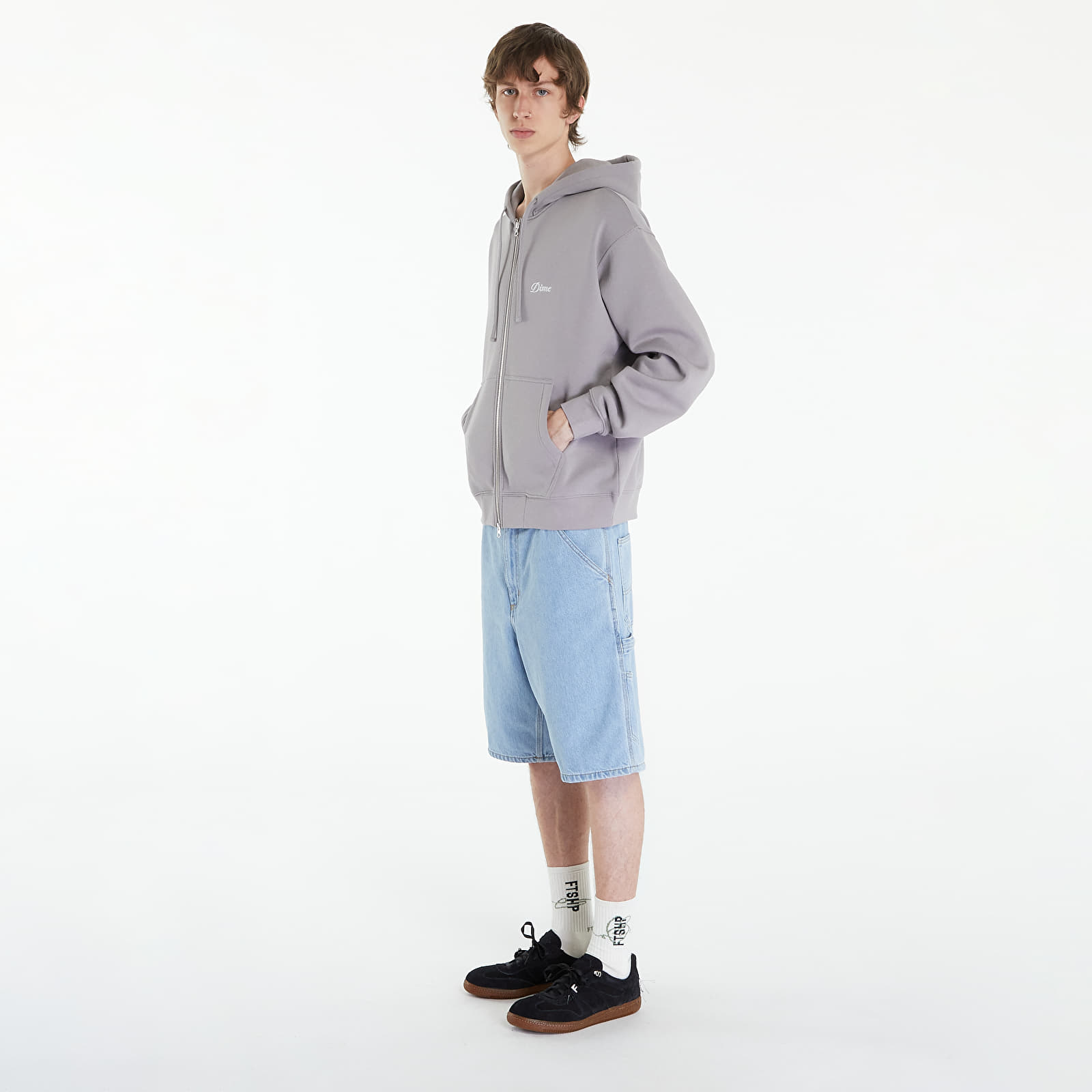 Hoodies and sweatshirts  Dime Cursive Small Logo Zip Hoodie UNISEX Taupe