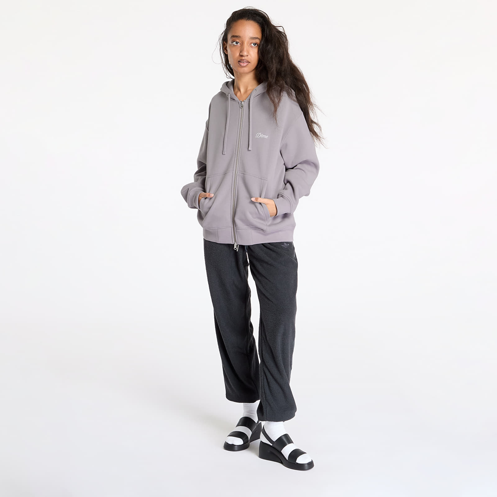 Hoodies and sweatshirts  Dime Cursive Small Logo Zip Hoodie UNISEX Taupe