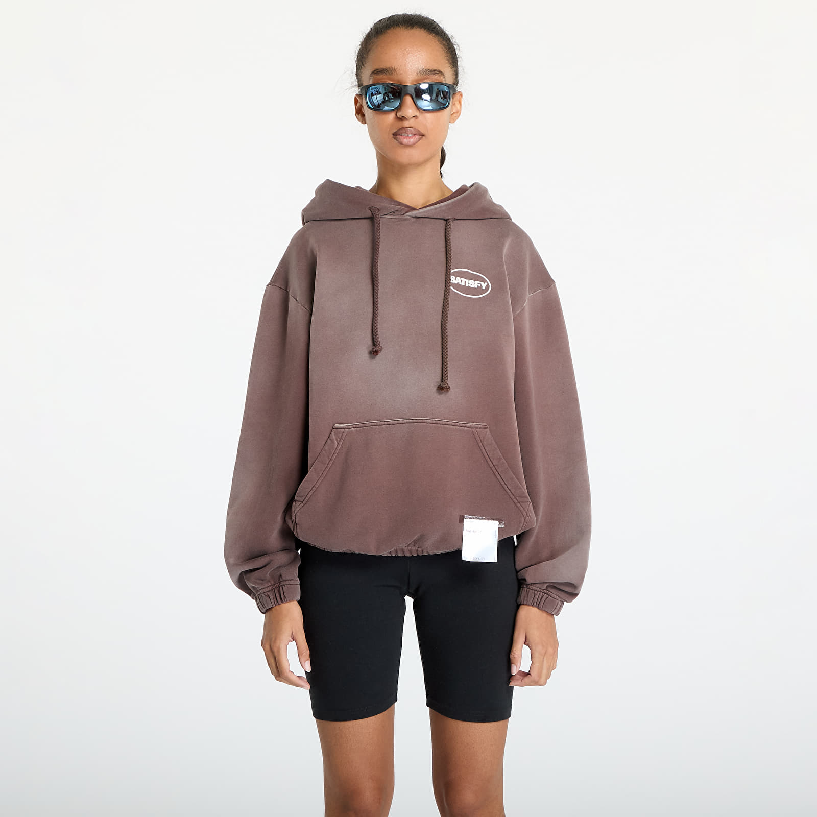 Džemperiai su gobtuvais ir džemperiai Satisfy SoftCell Hoodie UNISEX Sun Bleached Brown