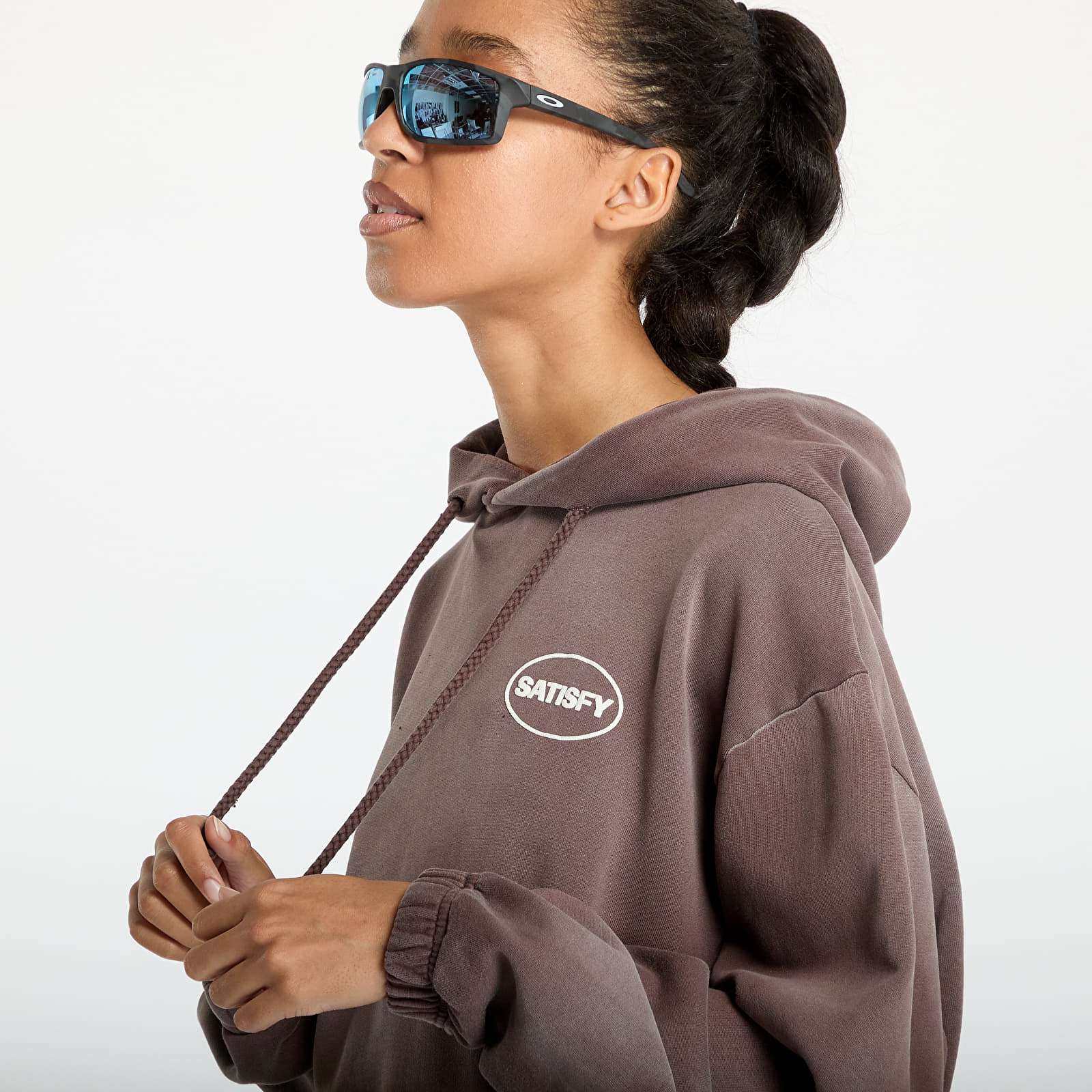 Džemperiai su gobtuvais ir džemperiai Satisfy SoftCell Hoodie UNISEX Sun Bleached Brown
