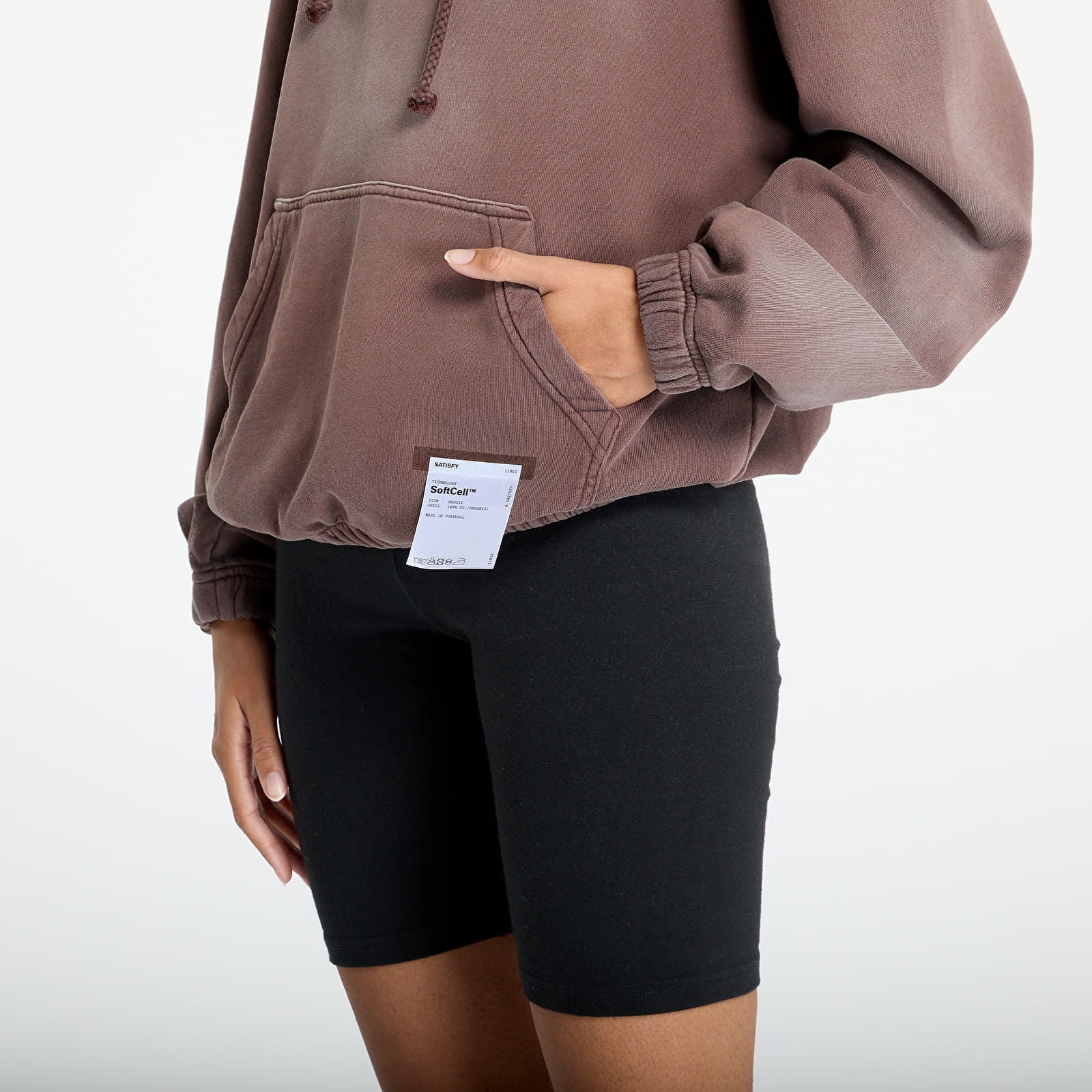 Džemperiai su gobtuvais ir džemperiai Satisfy SoftCell Hoodie UNISEX Sun Bleached Brown