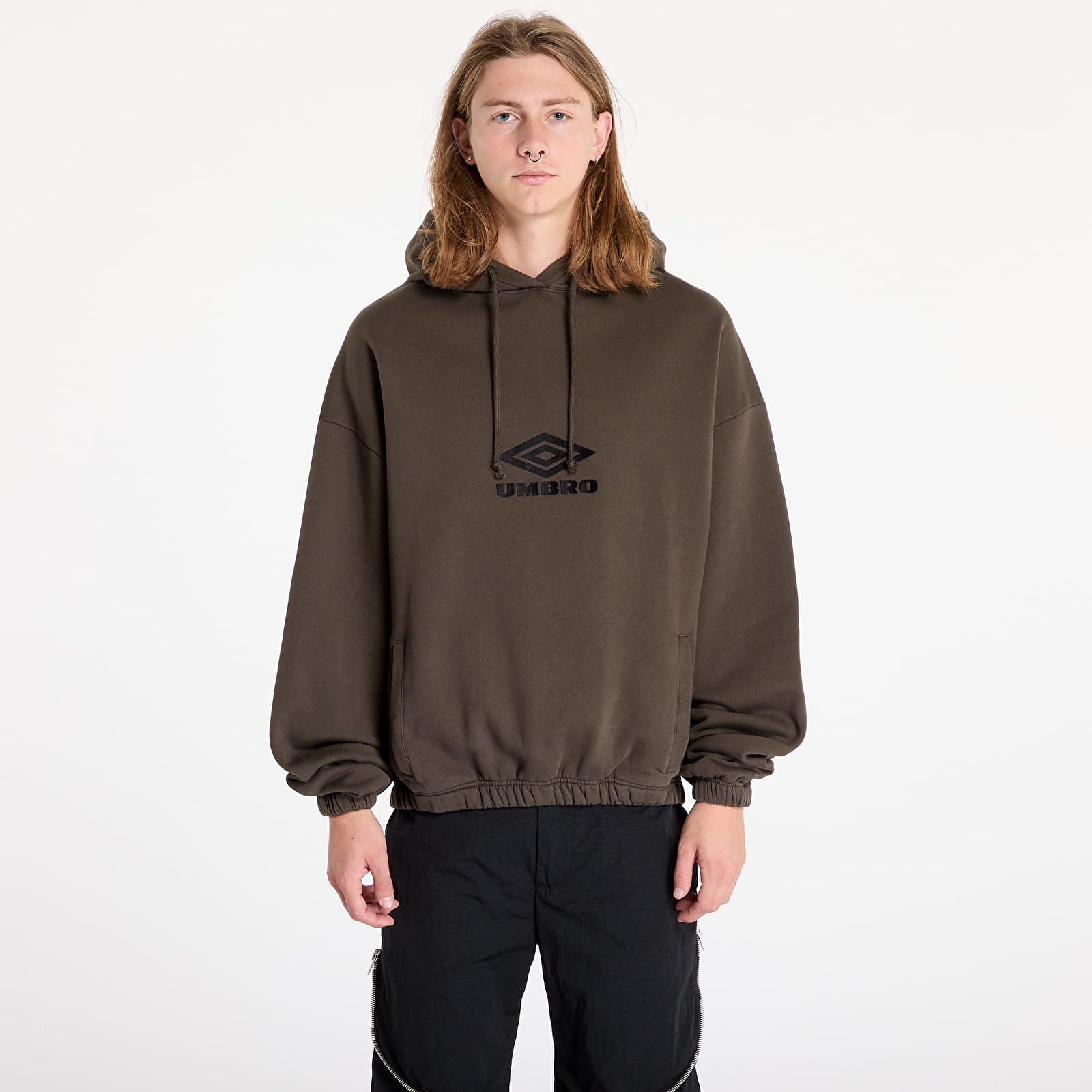 Felpe con cappuccio uomo Umbro Masked Og Logo Hoodie Dark Brown