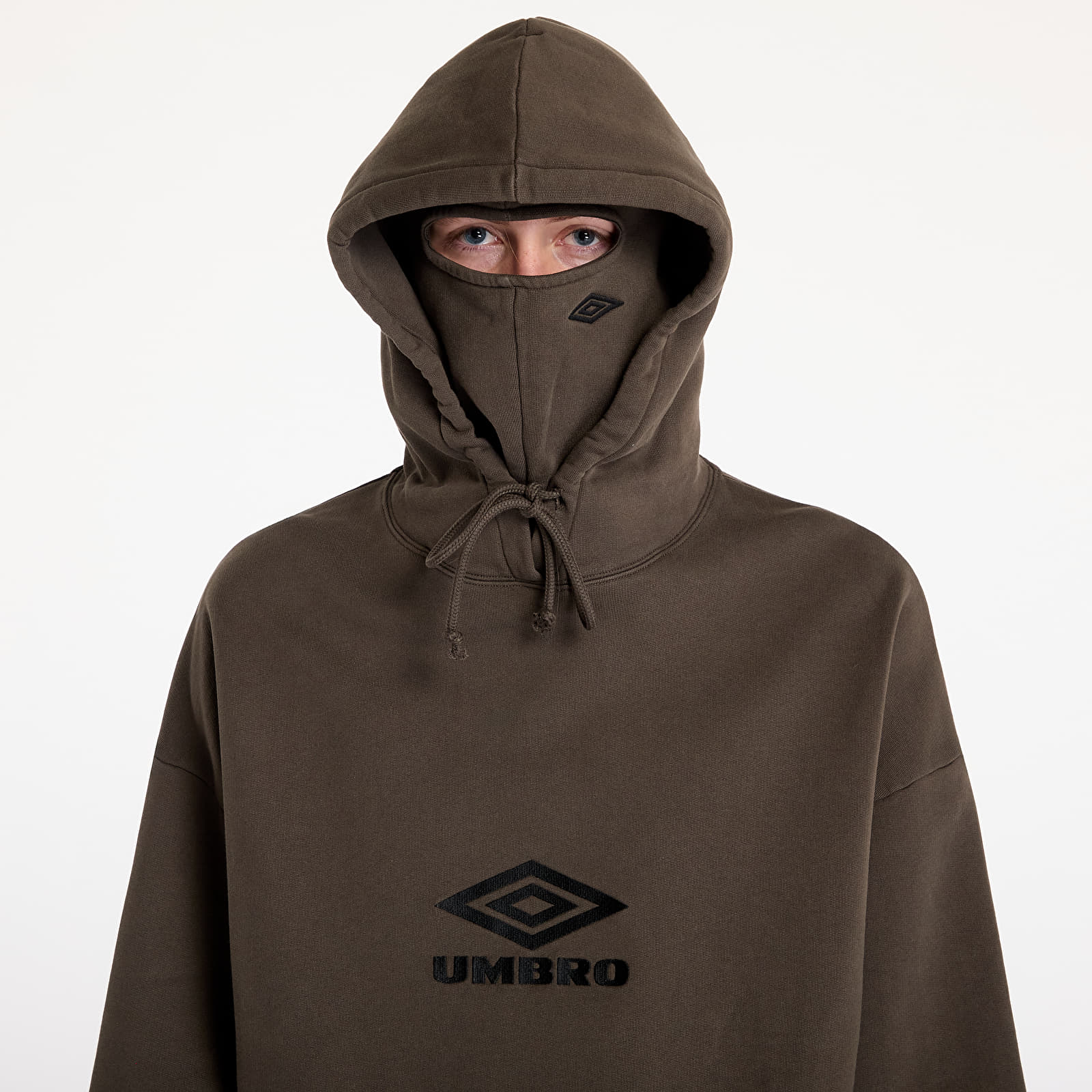 Felpe con cappuccio uomo Umbro Masked Og Logo Hoodie Dark Brown