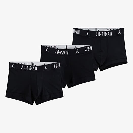 Jordan Mens Flight Cotton 3-Pack Trunk Black